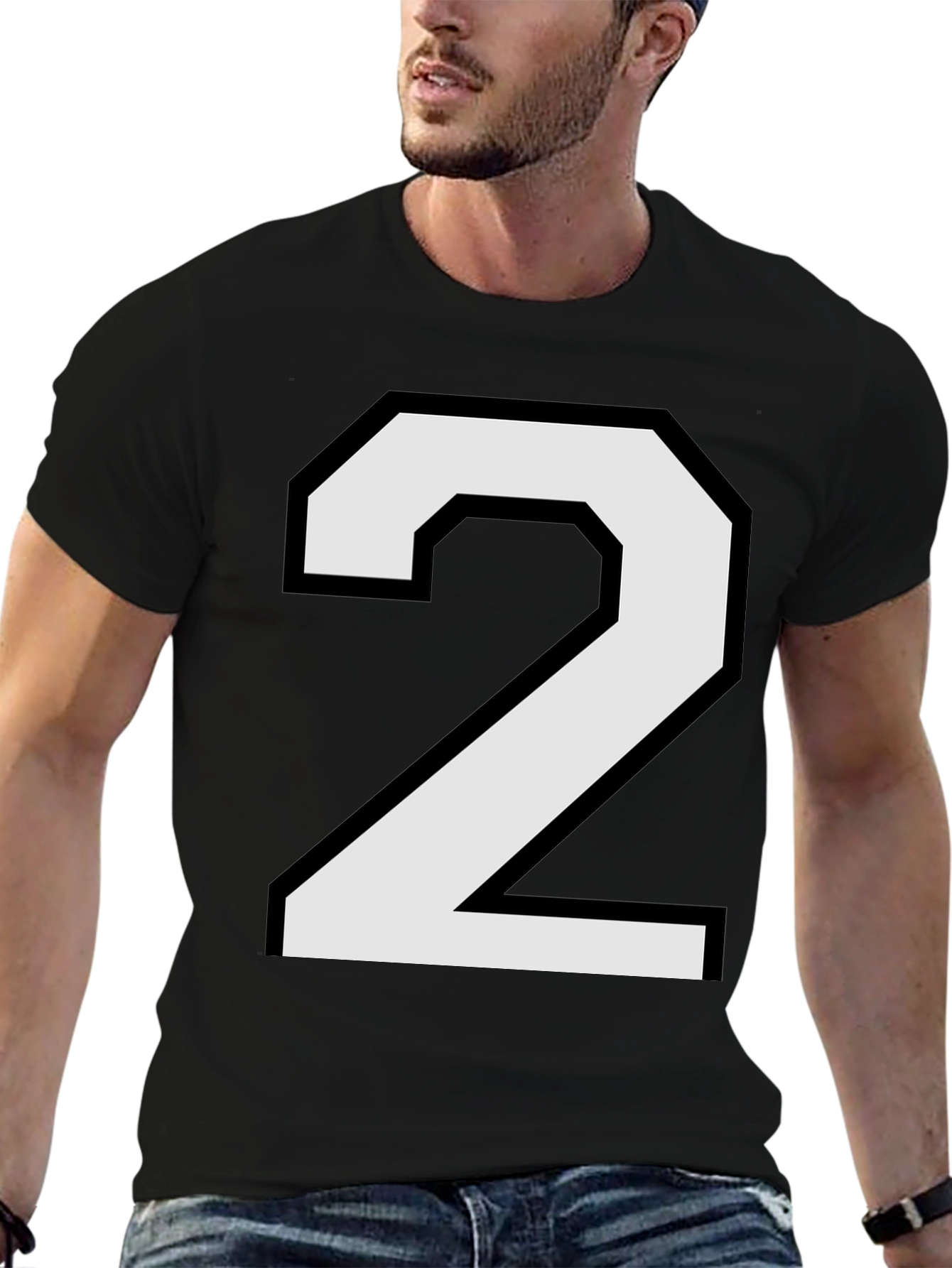 Number 2 Graphic T-Shirt - Black