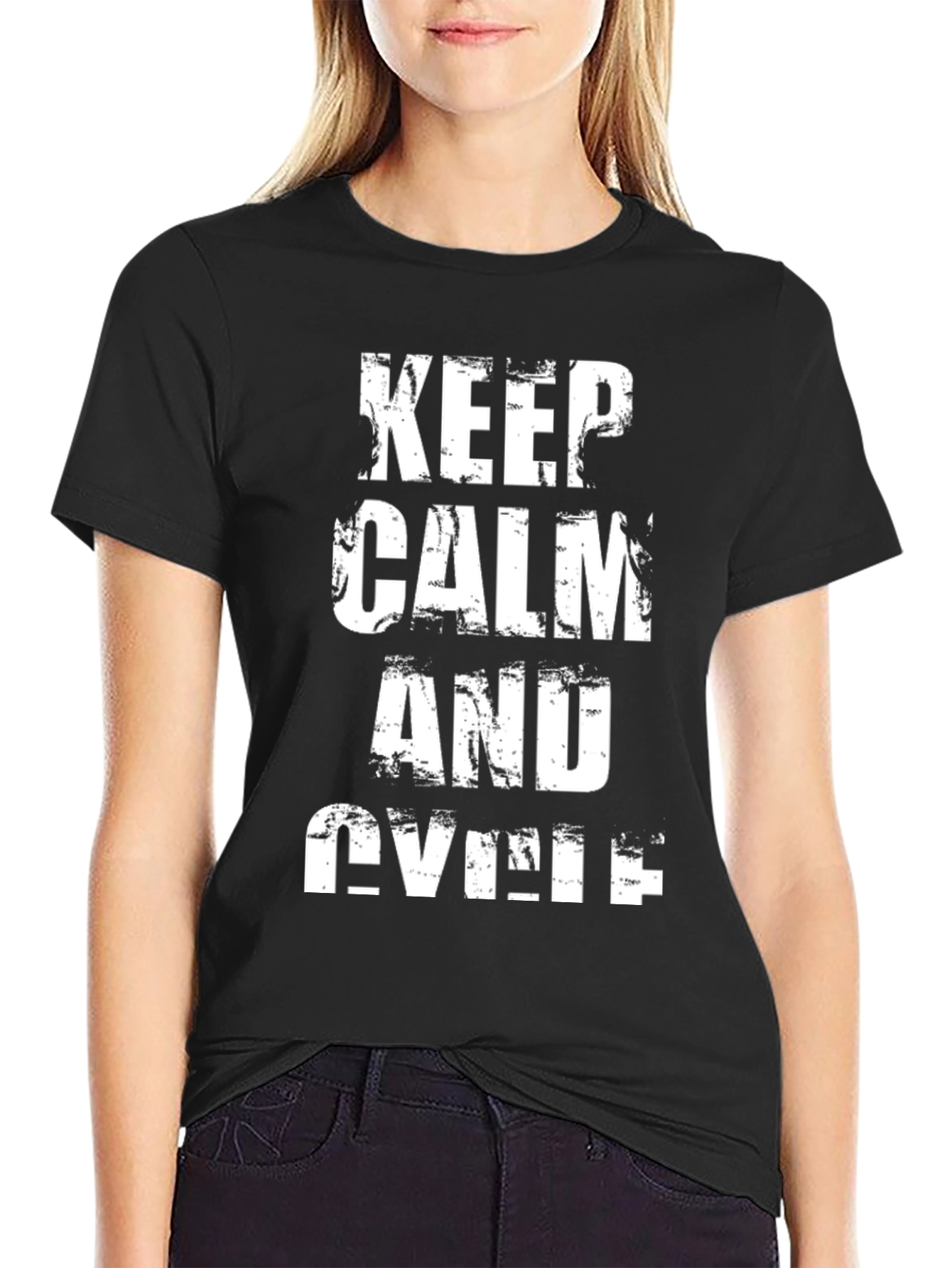 Keep Calm and Cycle Black T-Shirt