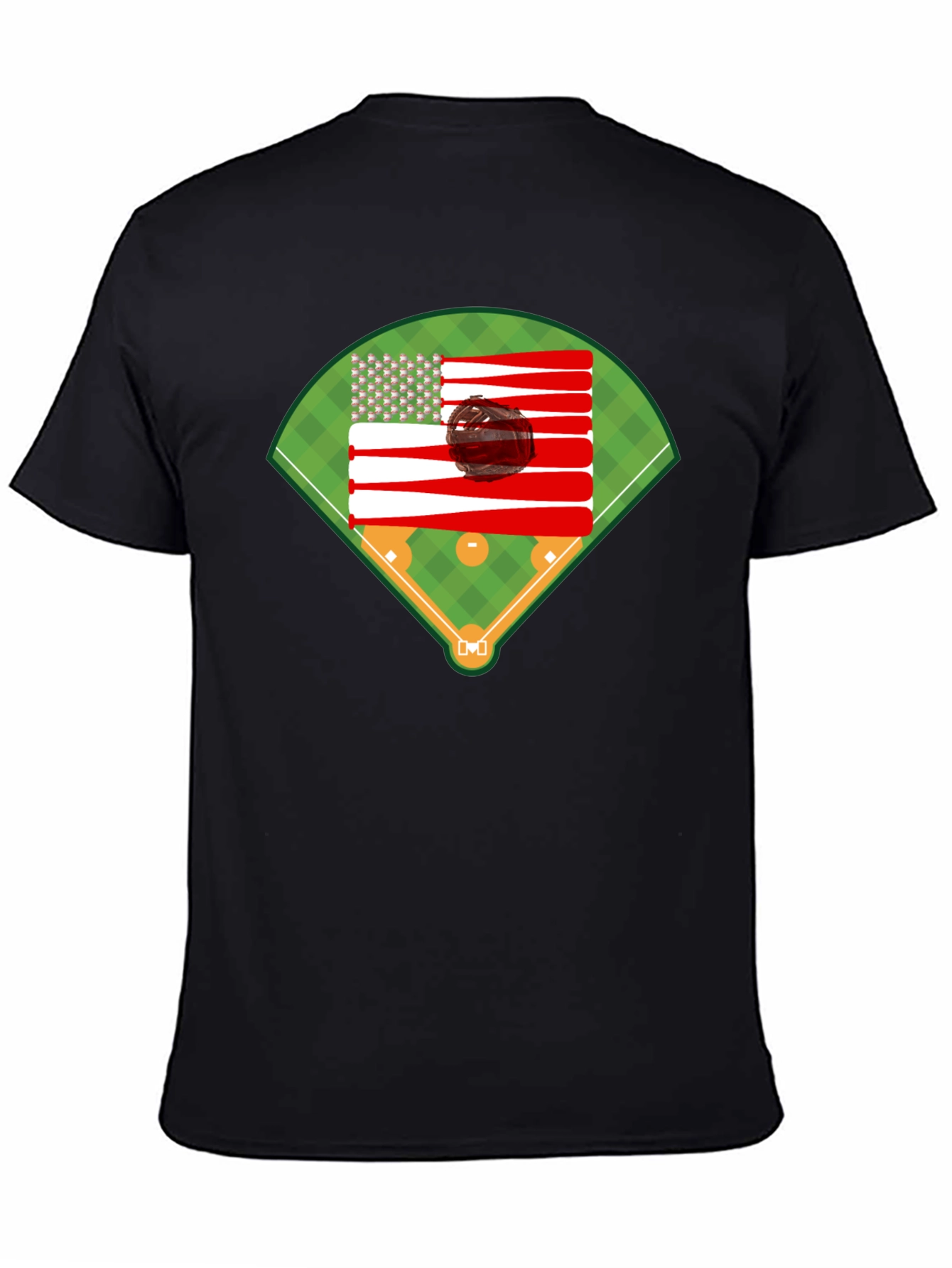 Baseball American Flag T-Shirt