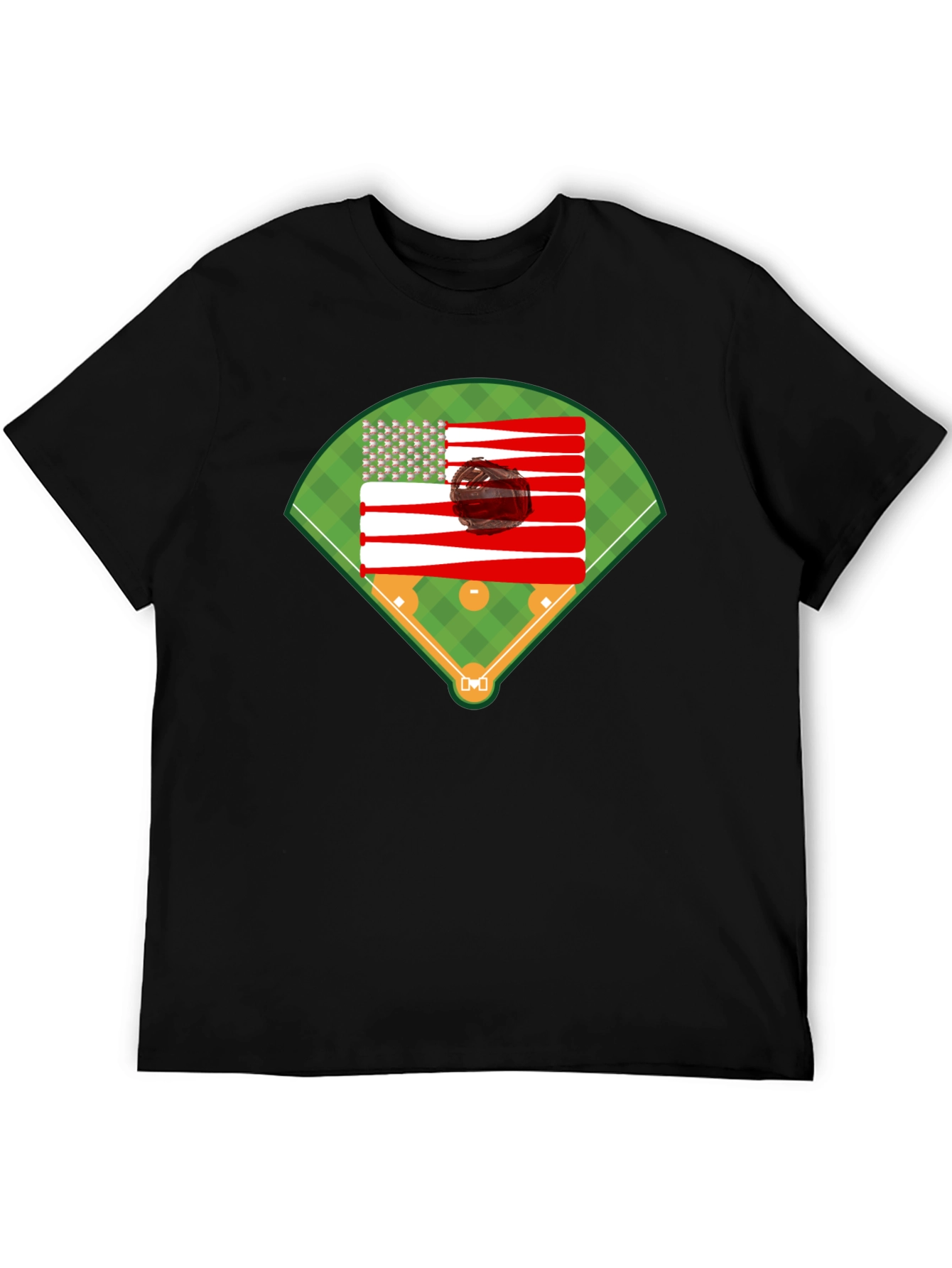 Baseball American Flag T-Shirt