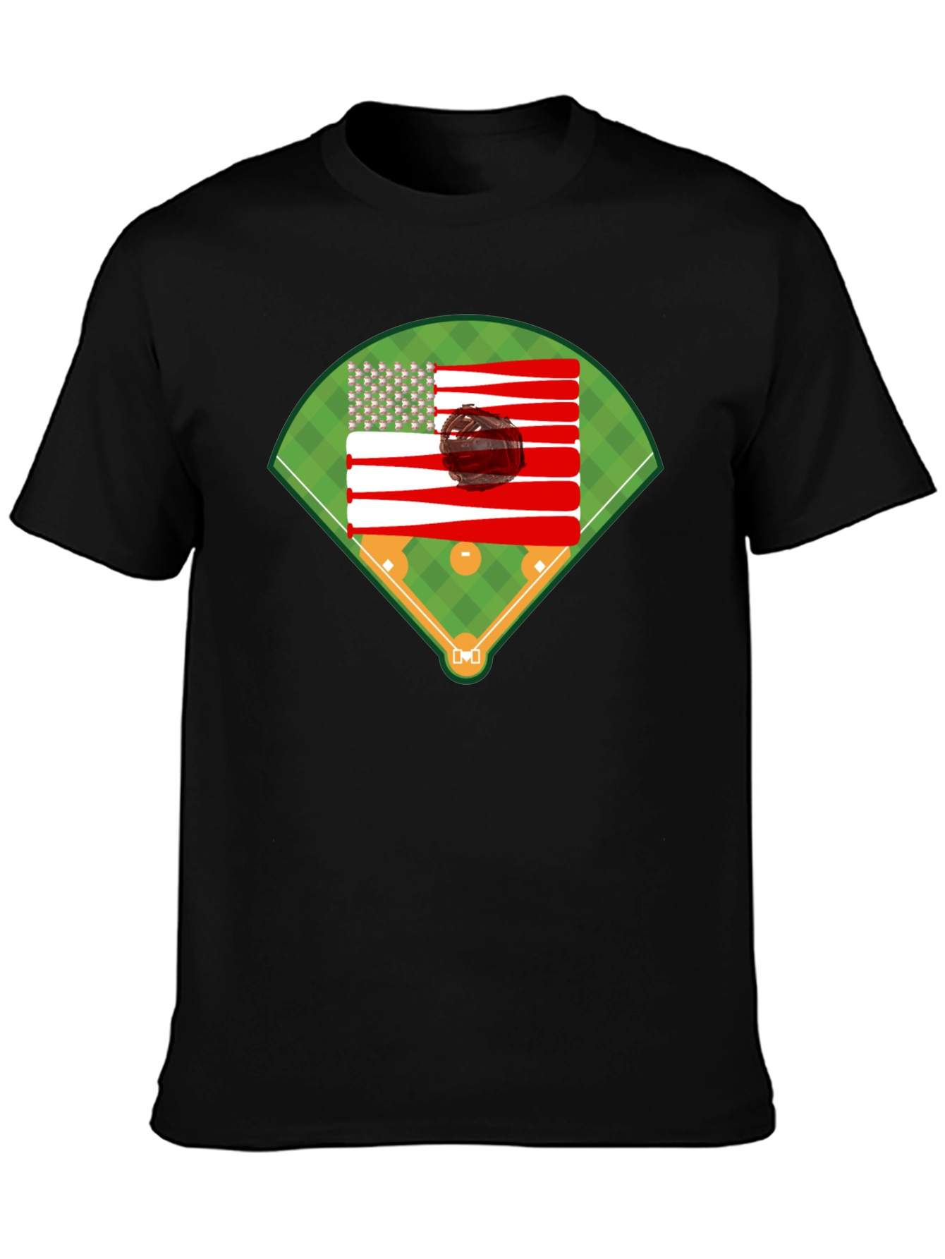 Baseball American Flag T-Shirt