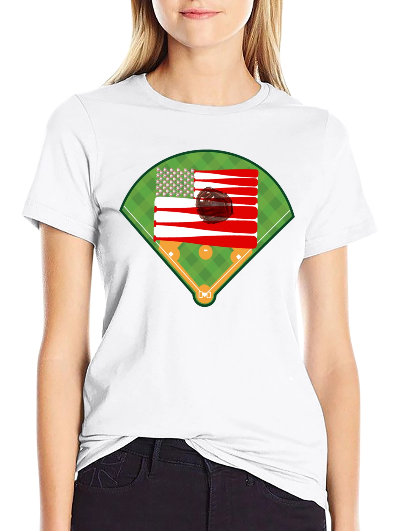 Baseball American Flag T-Shirt
