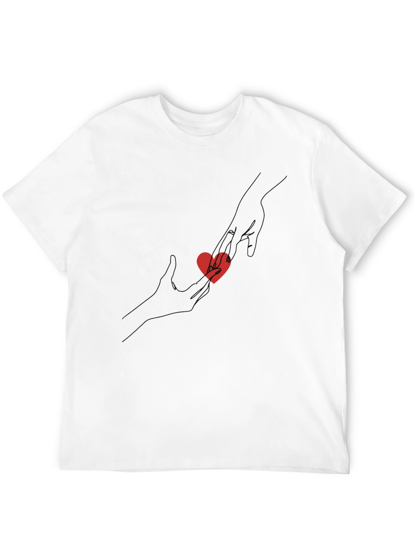 Heart Hands Black Tee - Stylish Graphic T-Shirt