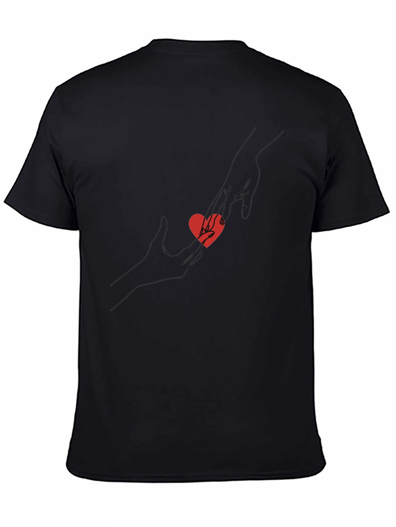 Heart Hands Black Tee - Stylish Graphic T-Shirt