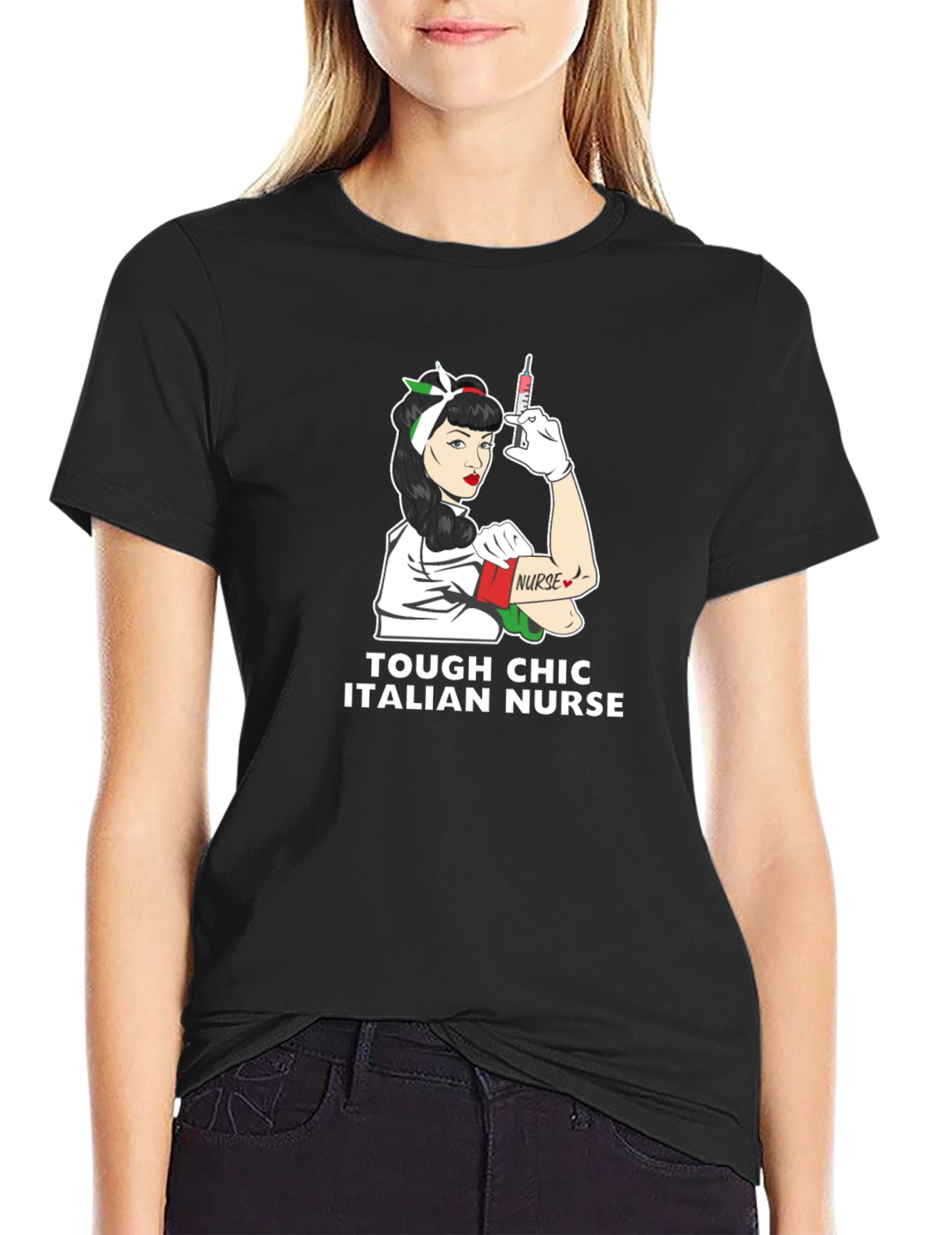 Tough Chic Italian Nurse Graphic Tee