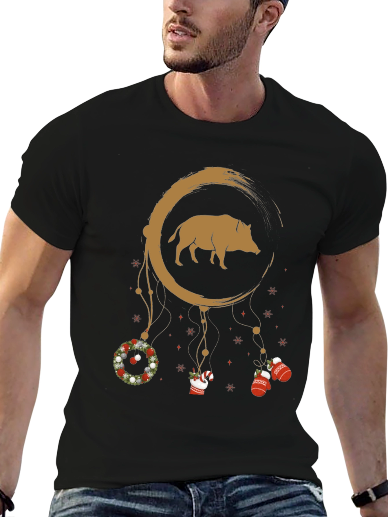 Boar Dreamcatcher Christmas T-Shirt
