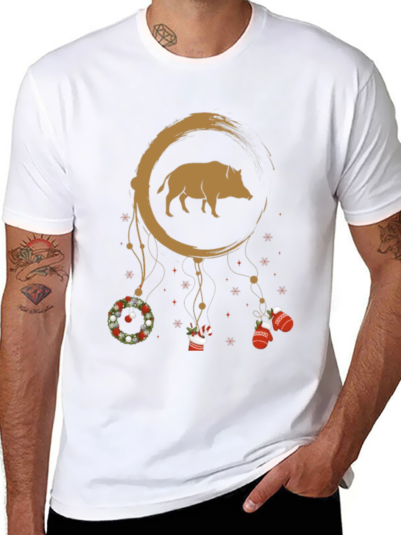Boar Dreamcatcher Christmas T-Shirt