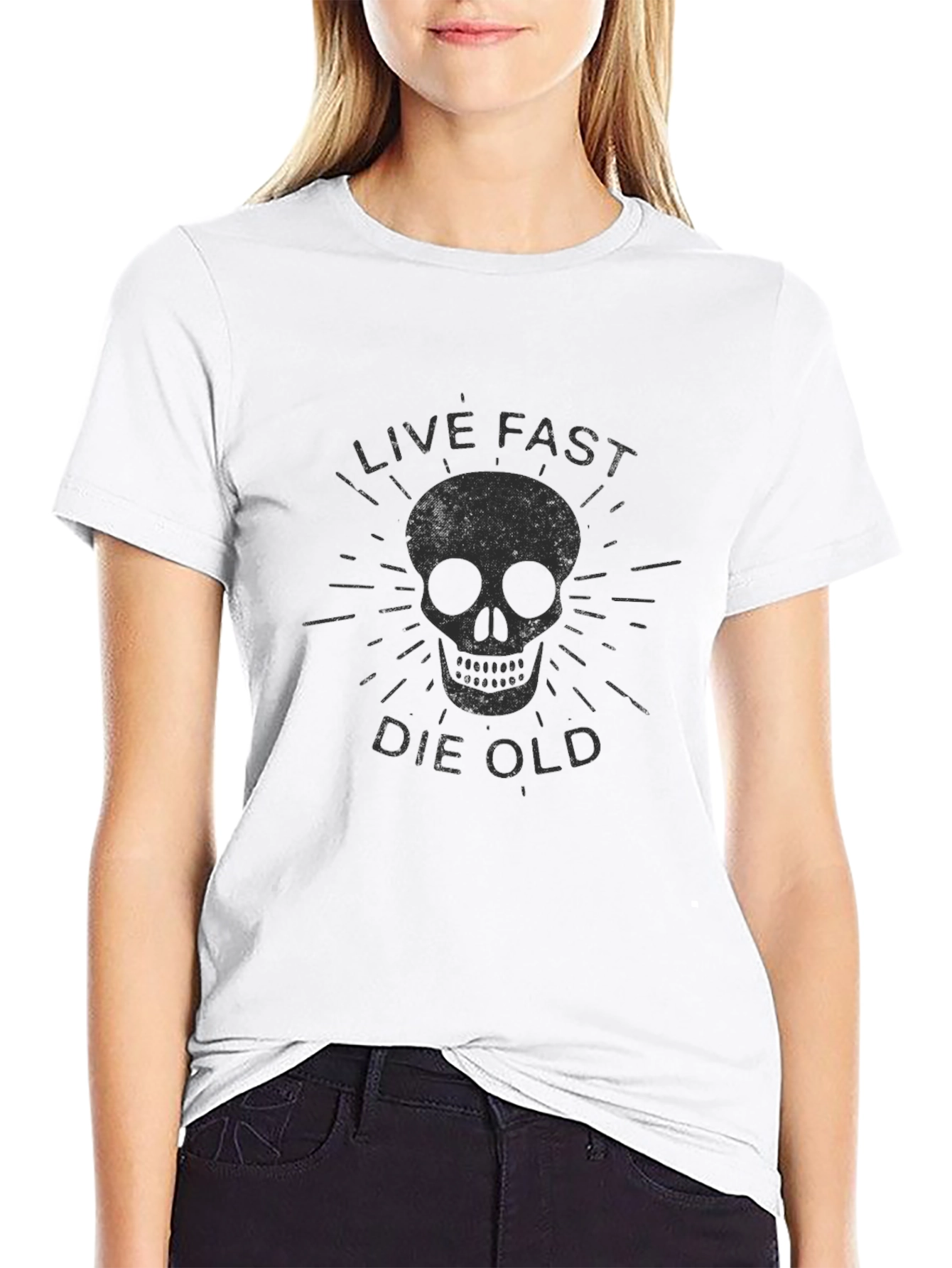 Live Fast Die Old Skull Graphic Tee