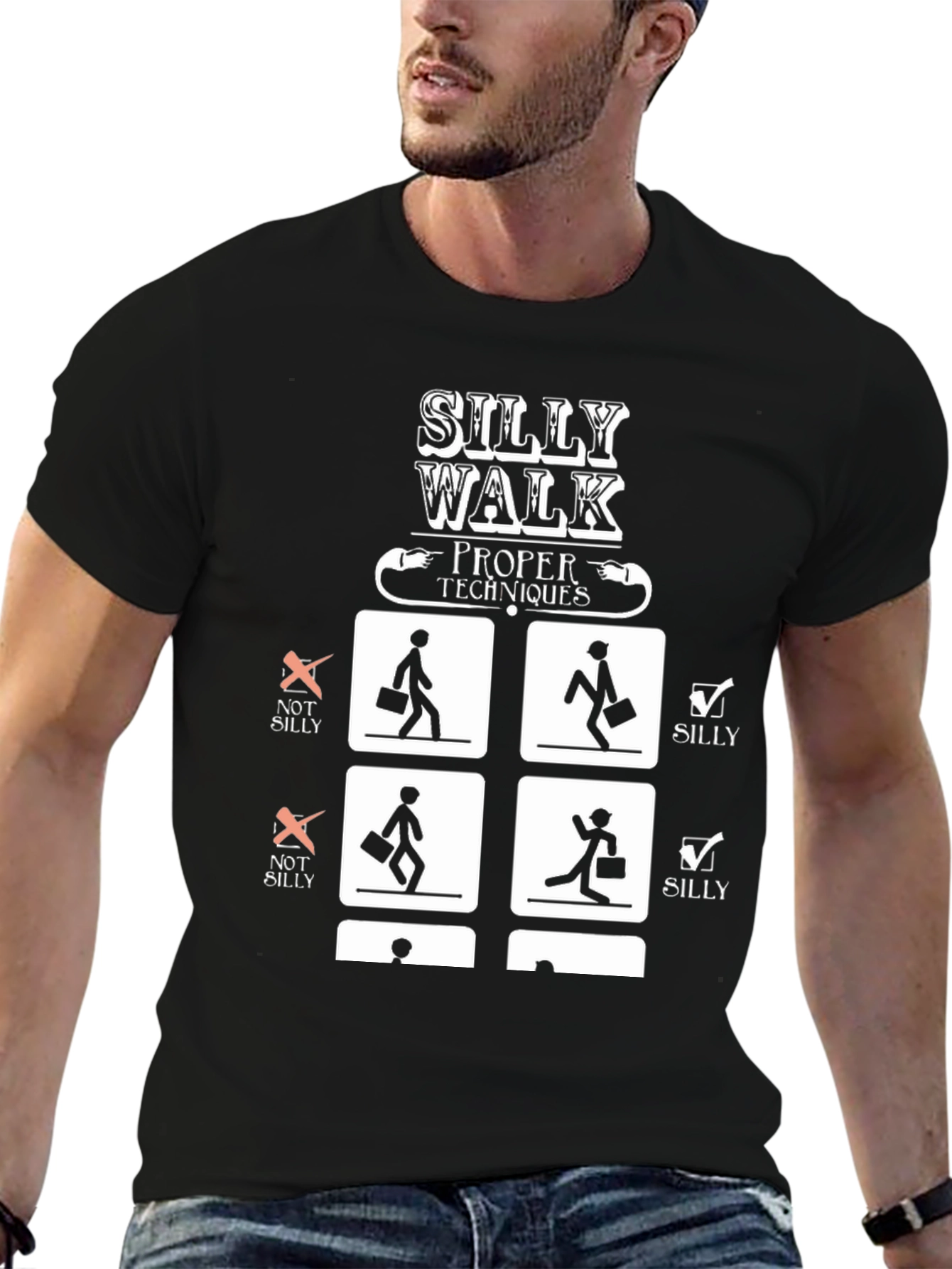 Silly Walk Proper Techniques Graphic T-Shirt