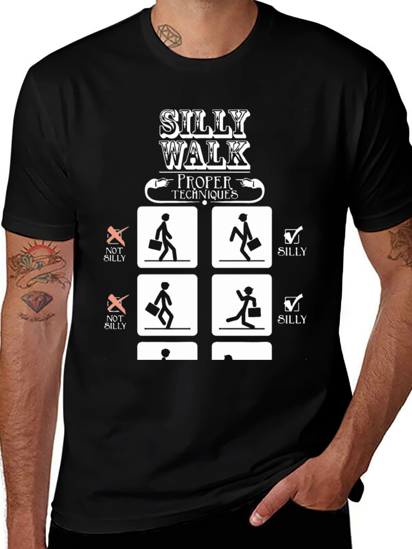 Silly Walk Proper Techniques Graphic T-Shirt