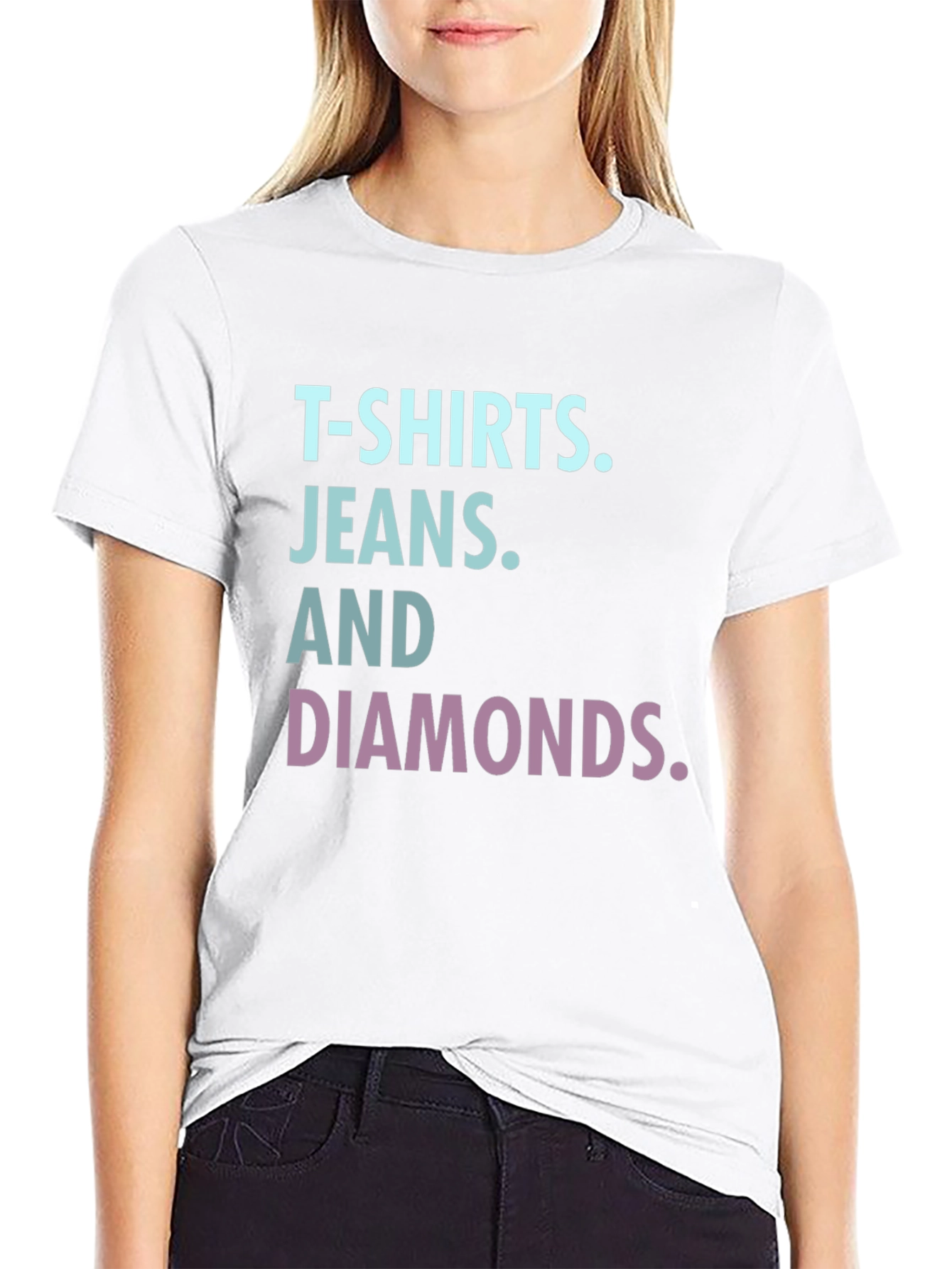 T-Shirts Jeans Diamonds Graphic Tee
