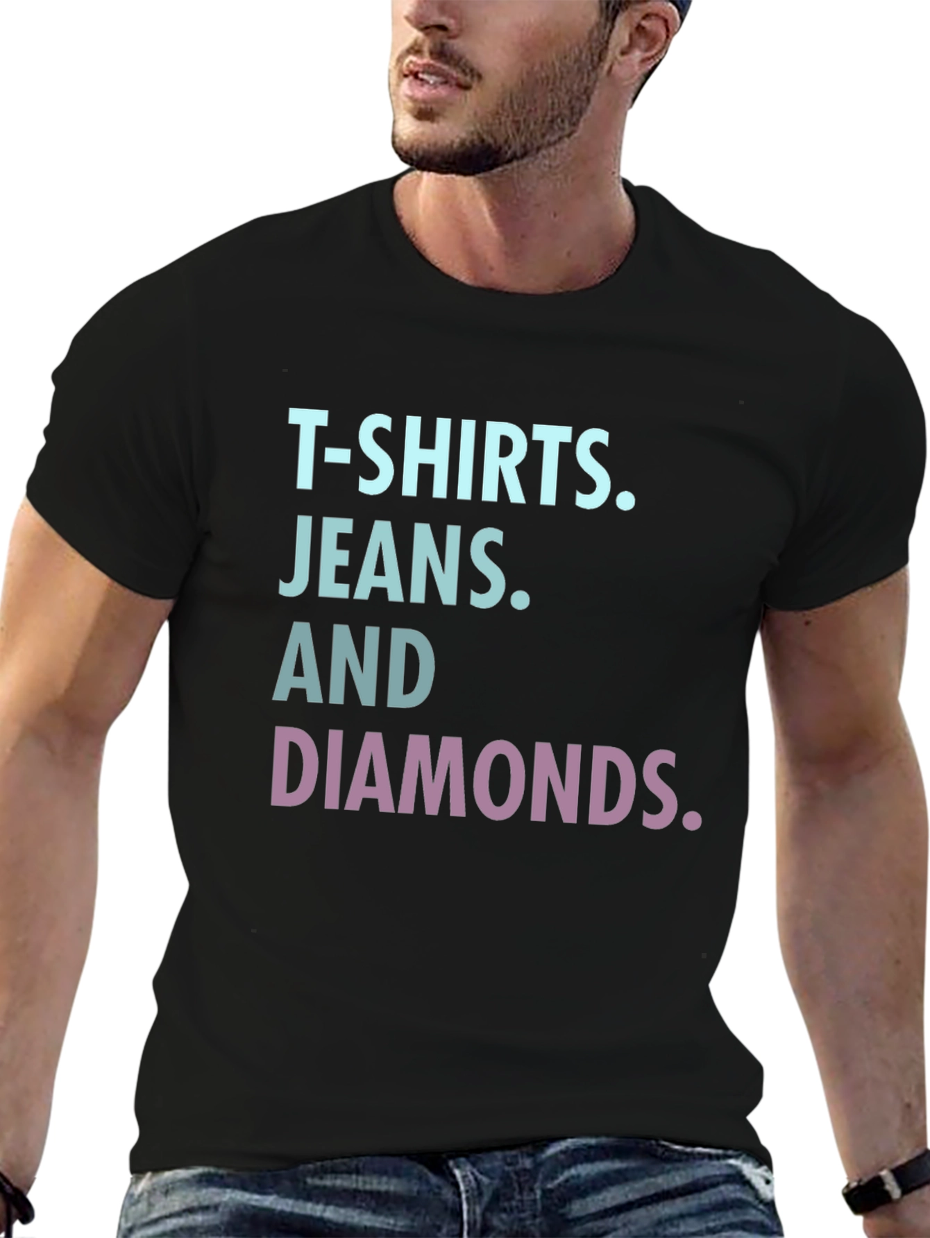 T-Shirts Jeans Diamonds Graphic Tee
