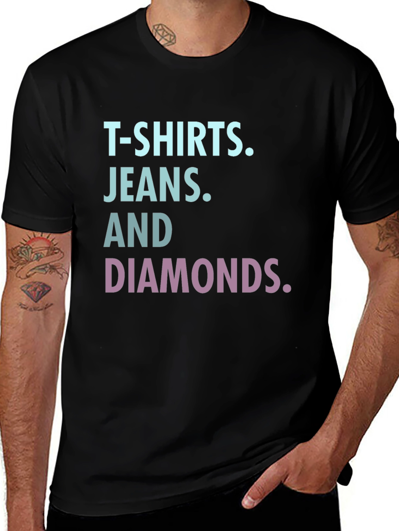 T-Shirts Jeans Diamonds Graphic Tee