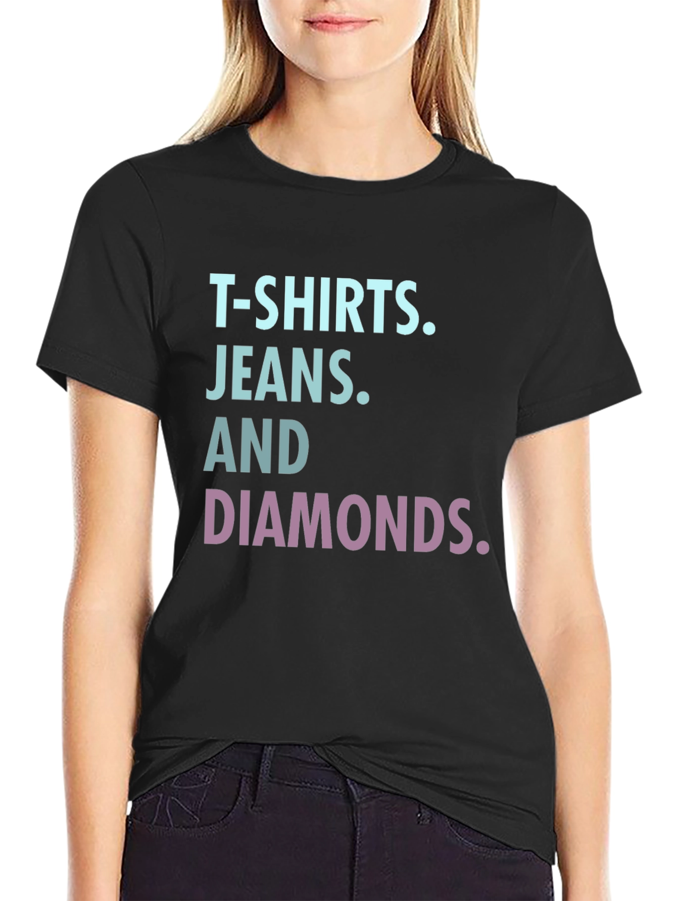 T-Shirts Jeans Diamonds Graphic Tee