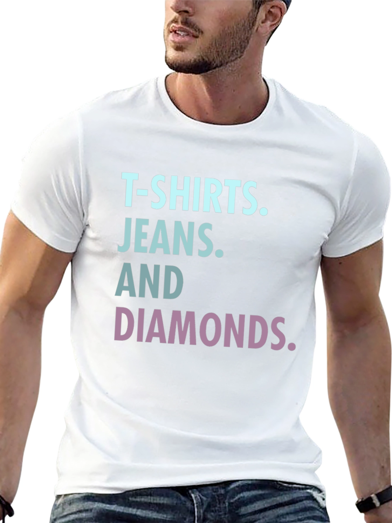 T-Shirts Jeans Diamonds Graphic Tee