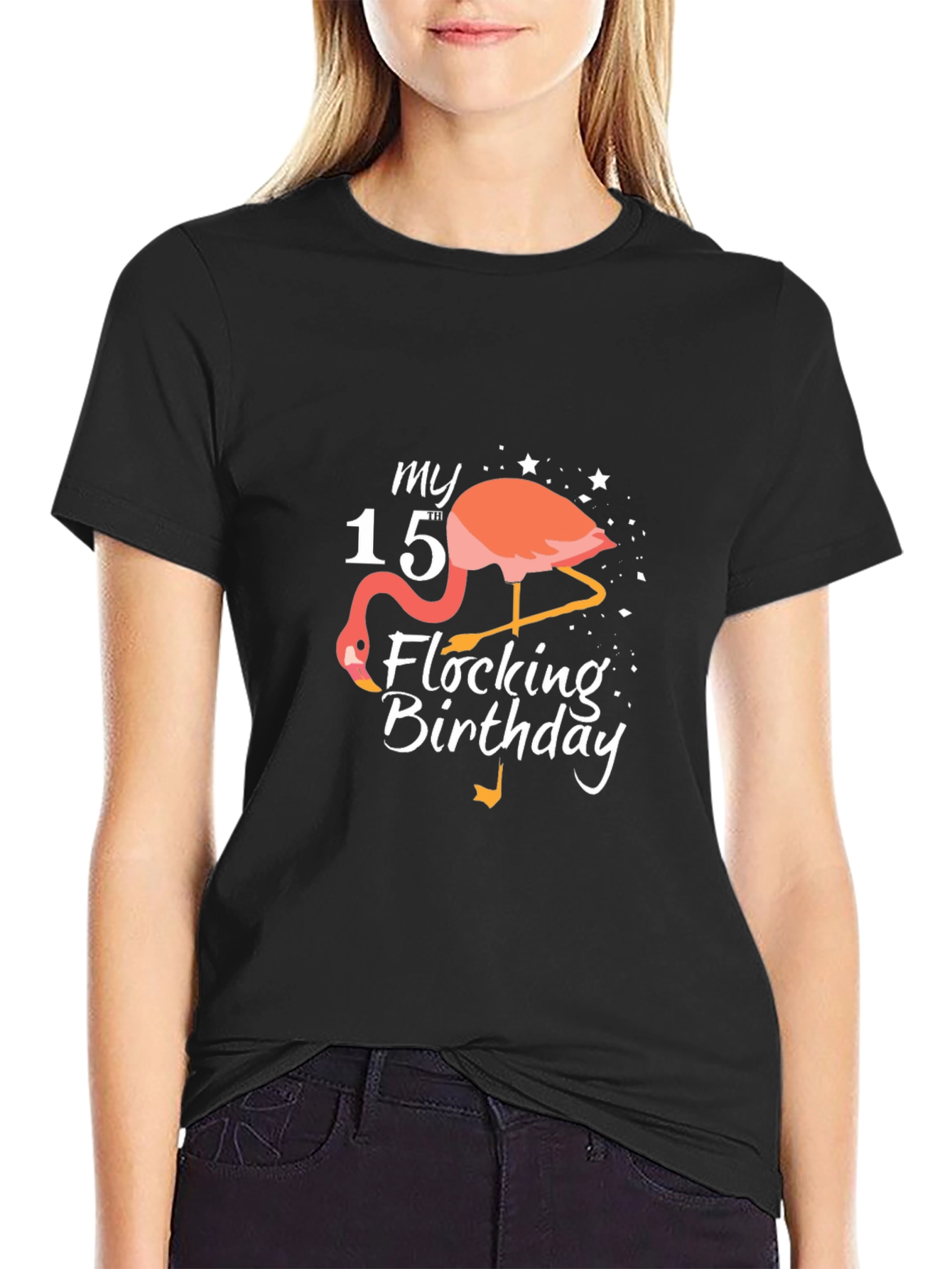 My 15th Flocking Birthday T-Shirt Flamingo