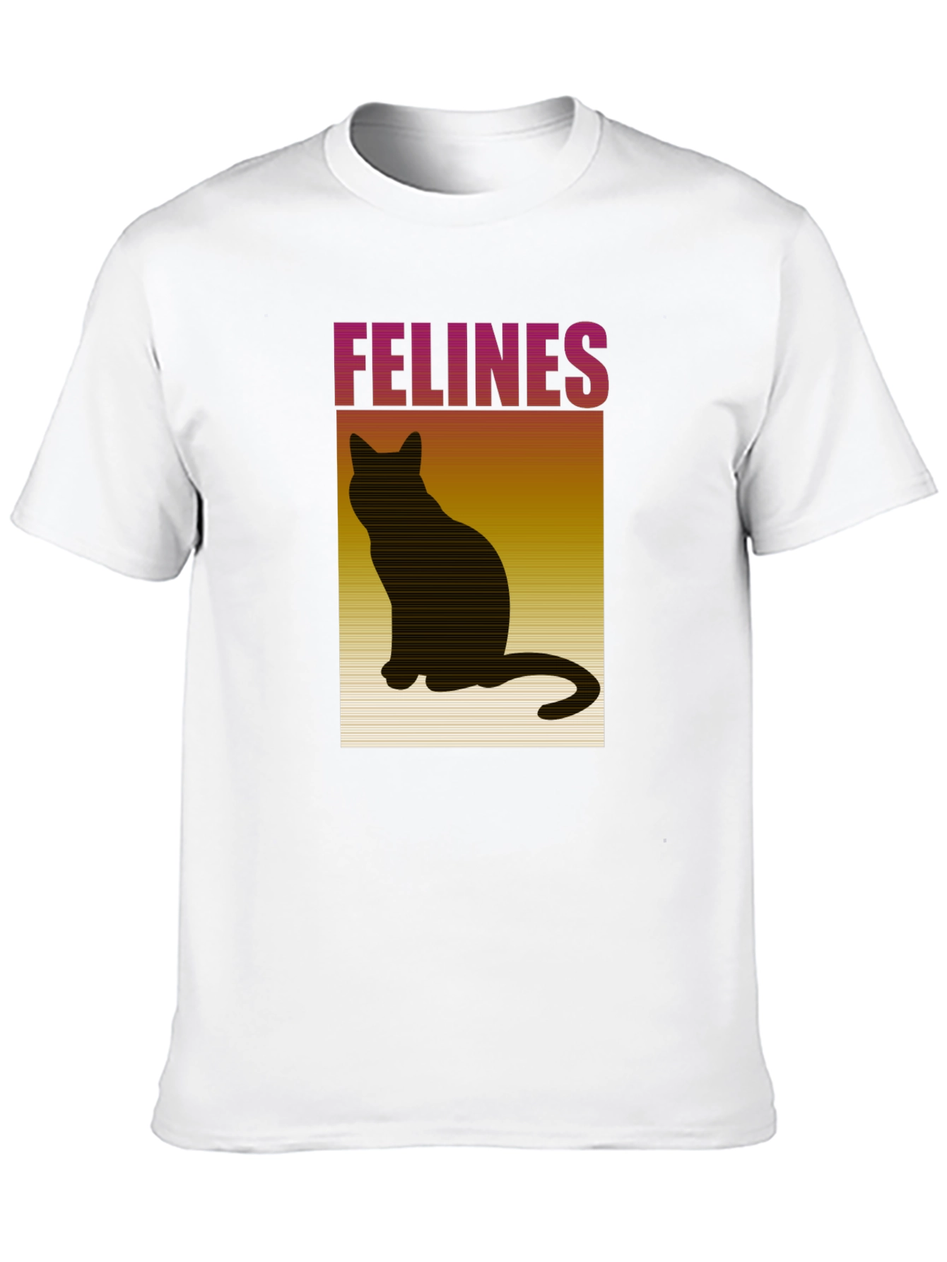 Felines Black T-Shirt Cat Lover Tee