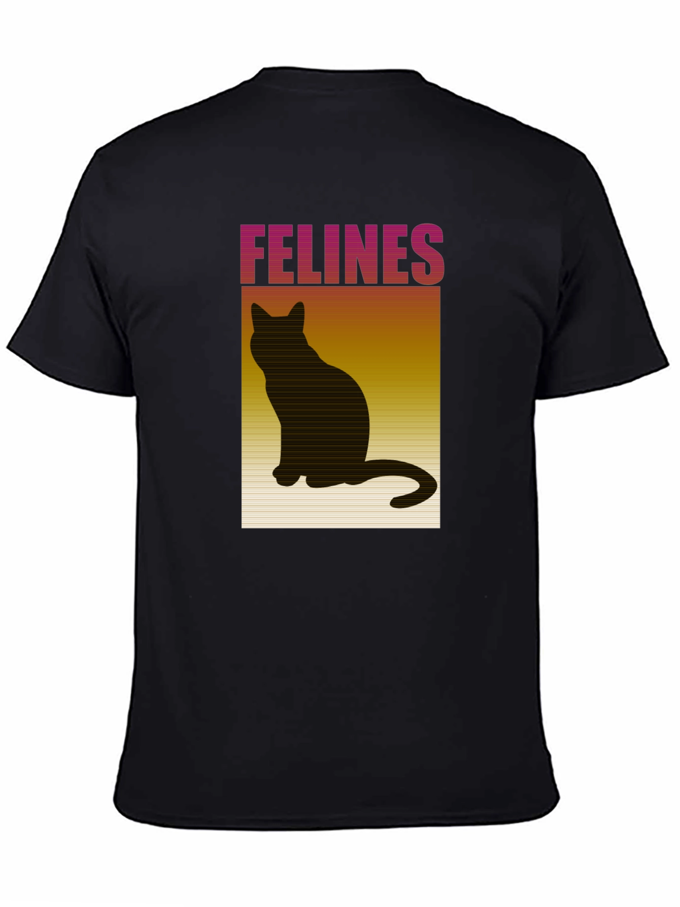 Felines Black T-Shirt Cat Lover Tee