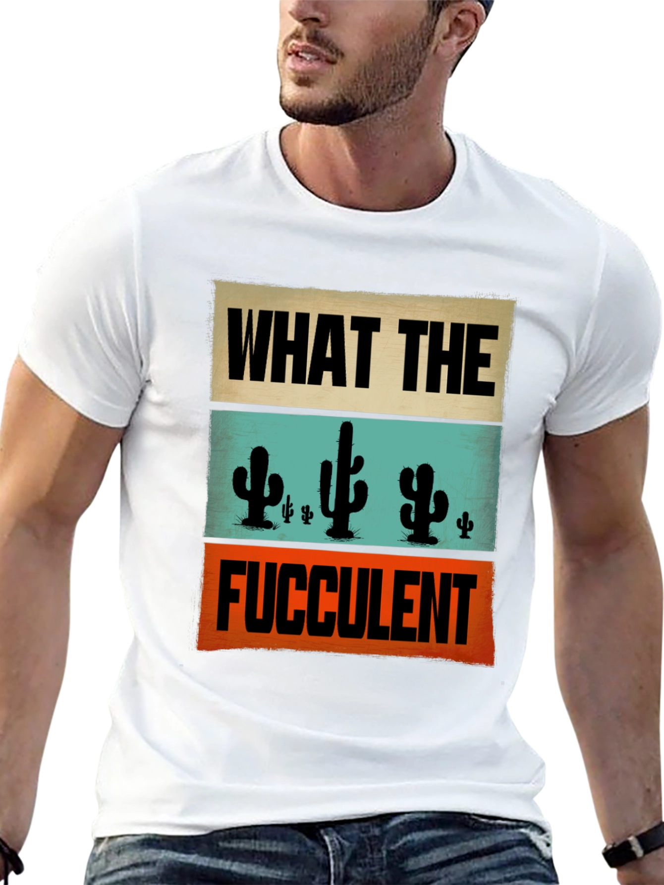 What the Fucculent T-Shirt Cactus Graphic Novelty Tee