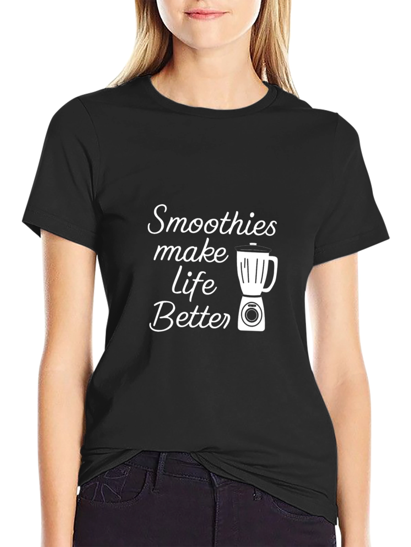 Smoothies Make Life Better Graphic Tee - Black