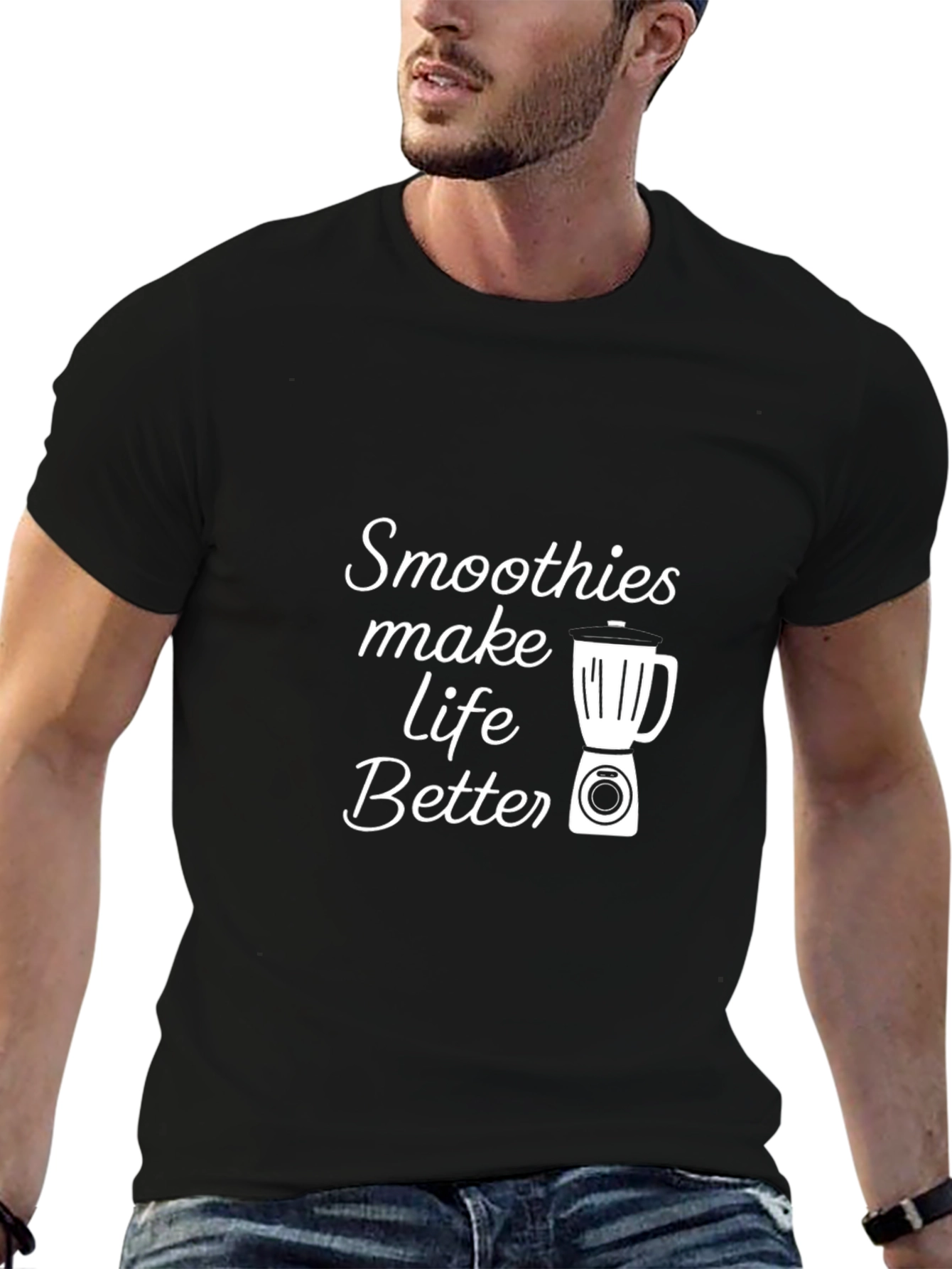 Smoothies Make Life Better Graphic Tee - Black