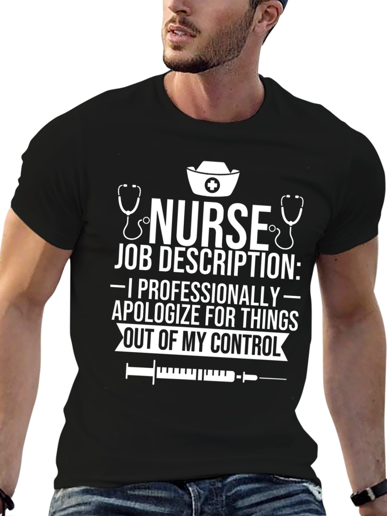 Nurse Job Description Graphic Tee - Professionally Apologetic