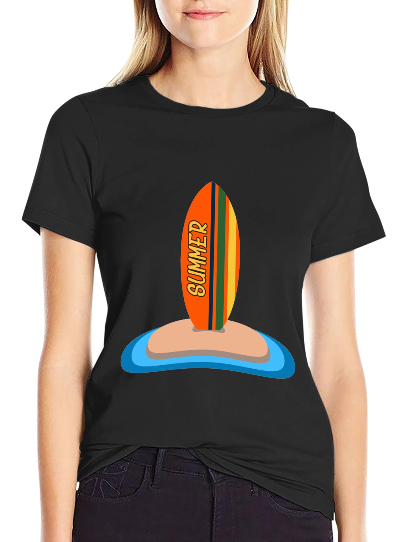 Summer Surfboard Graphic Tee - Vacation Ready!