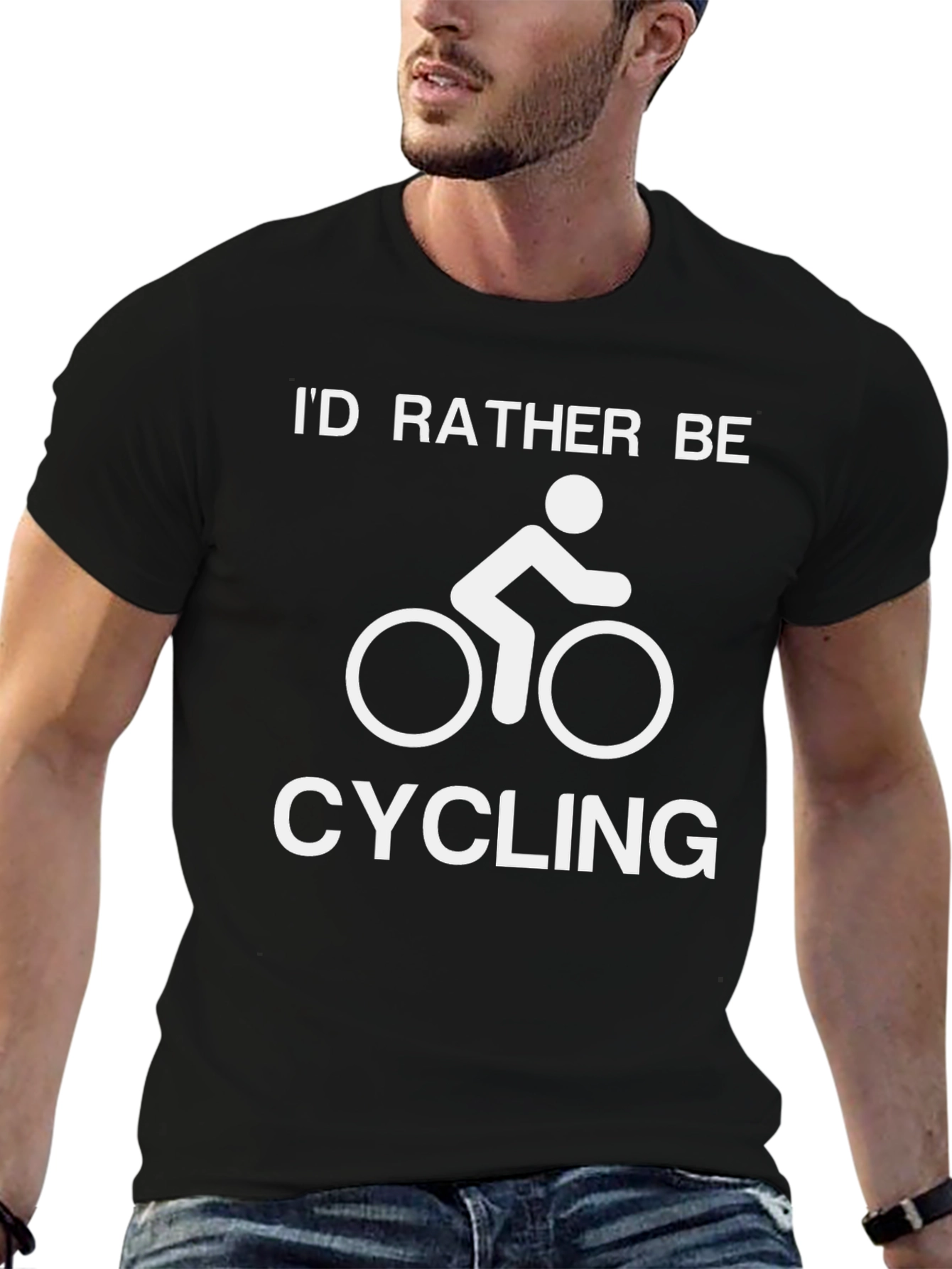 Id Rather Be Cycling T-Shirt - Black Graphic Tee