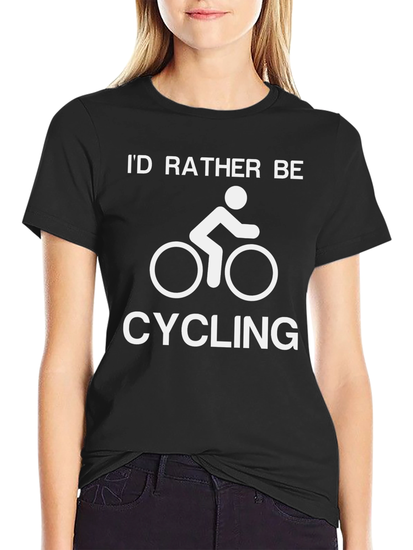 Id Rather Be Cycling T-Shirt - Black Graphic Tee