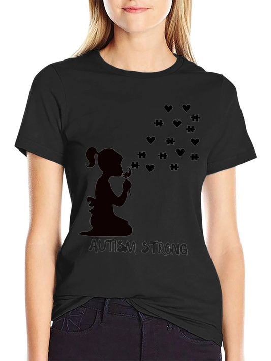 Autism Strong Heart & Puzzle T-Shirt