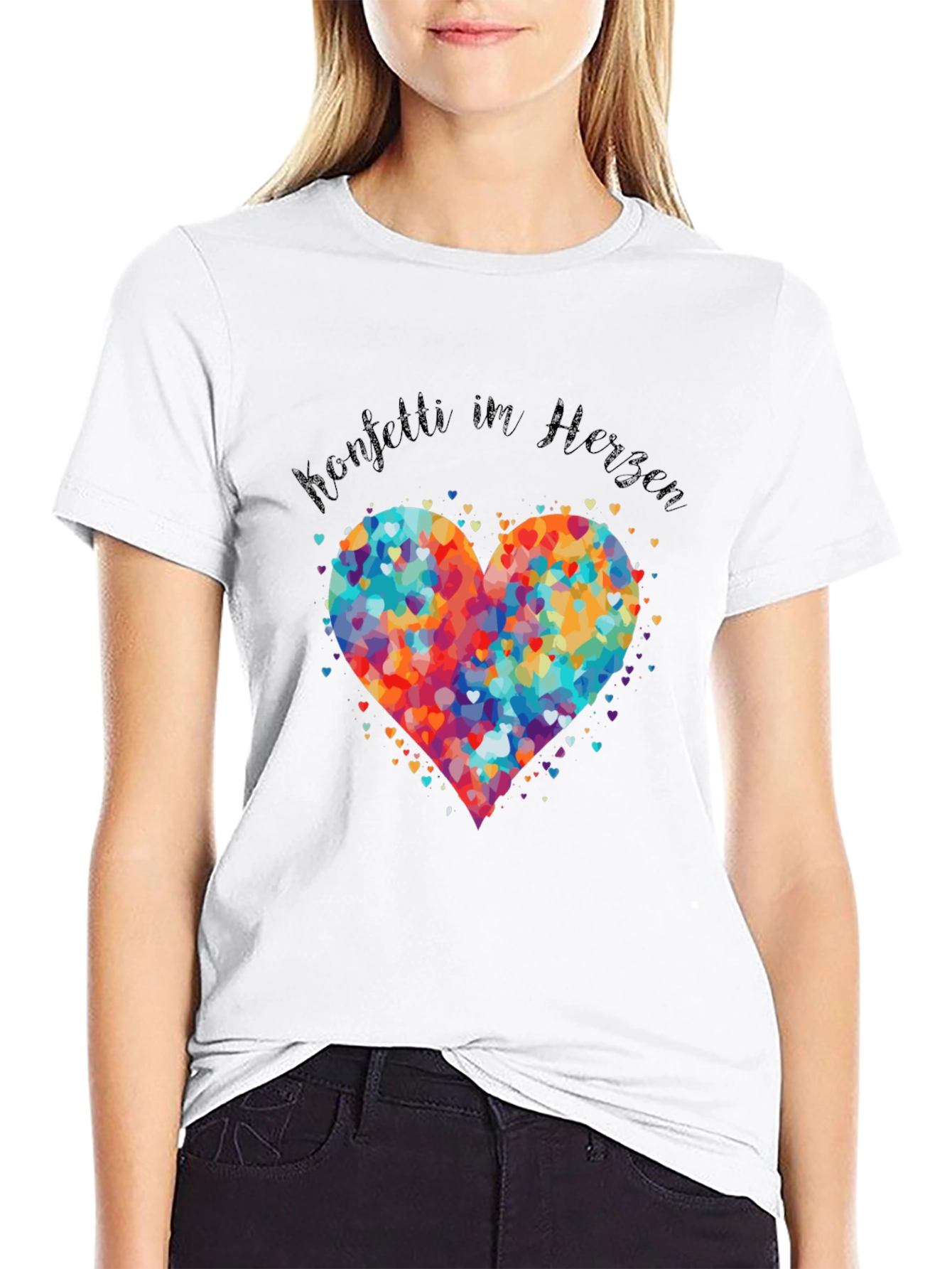 Colorful Heart Confetti T-Shirt