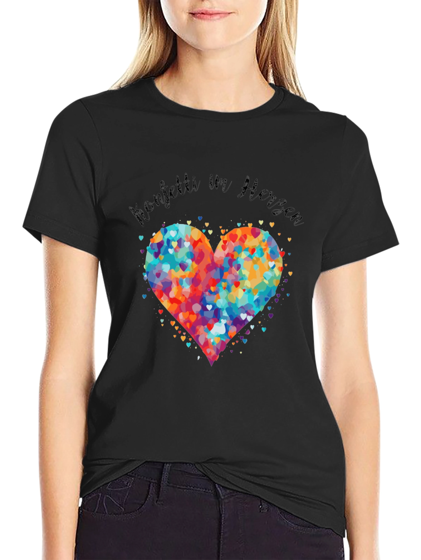 Colorful Heart Confetti T-Shirt