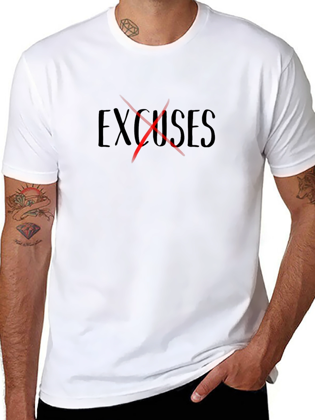 No Excuses Mens Black Graphic Tee