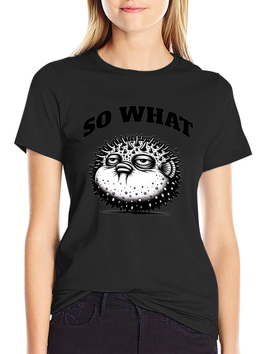 So What Pufferfish Graphic Black T-Shirt