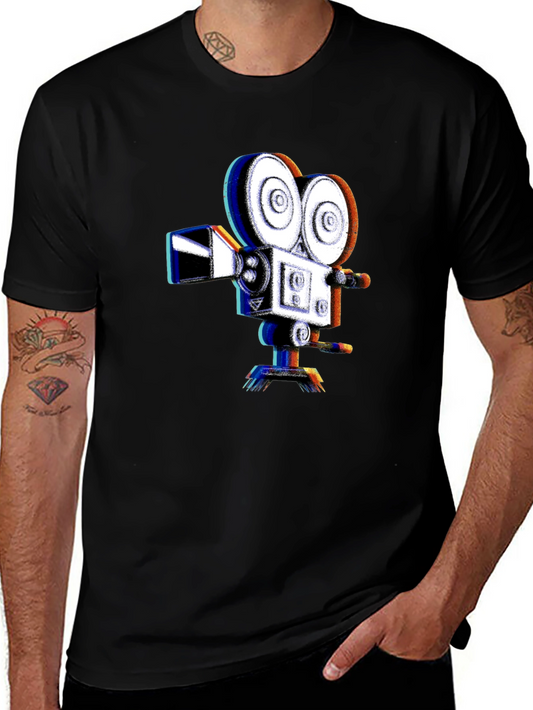 Vintage Camera Graphic Black T-Shirt