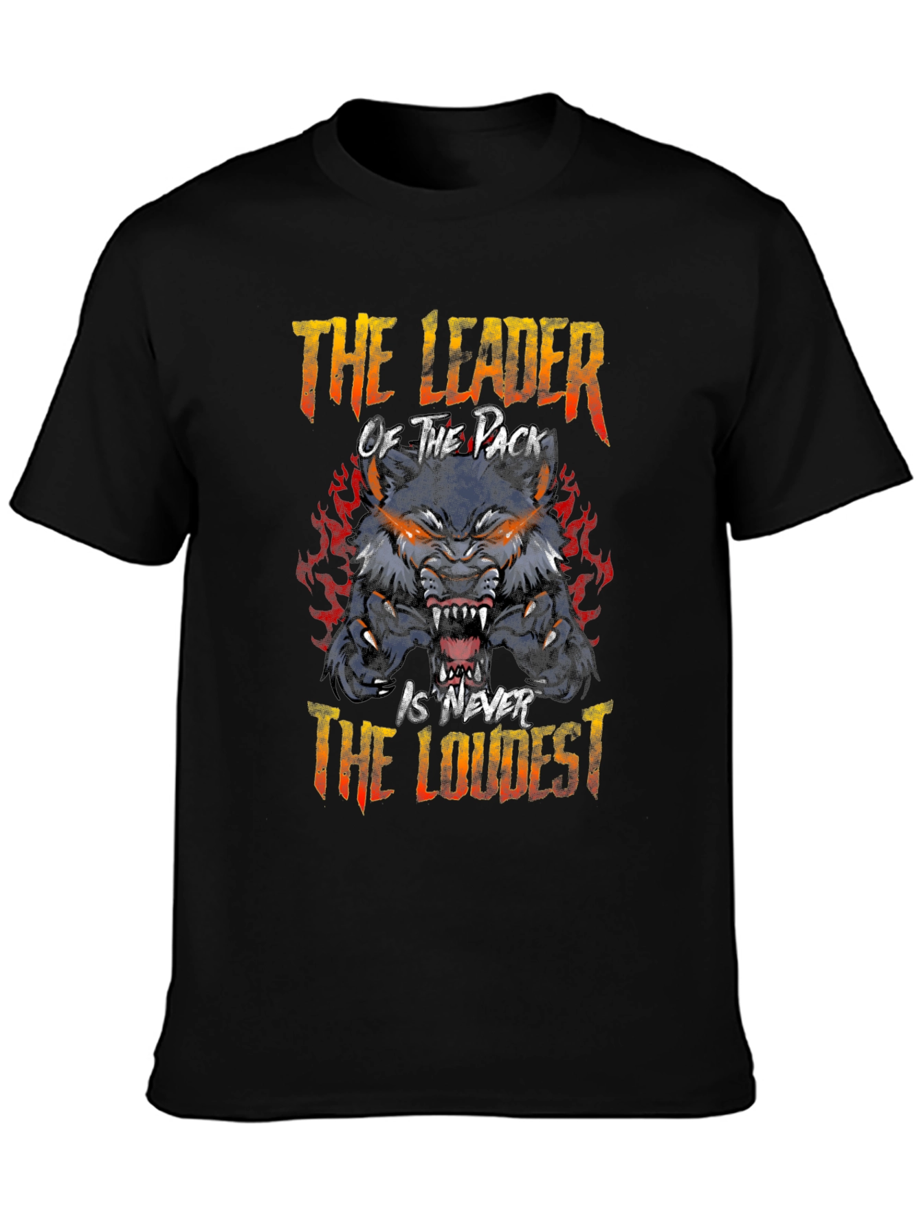 Leader of the Pack Wolf Graphic Tee - Black