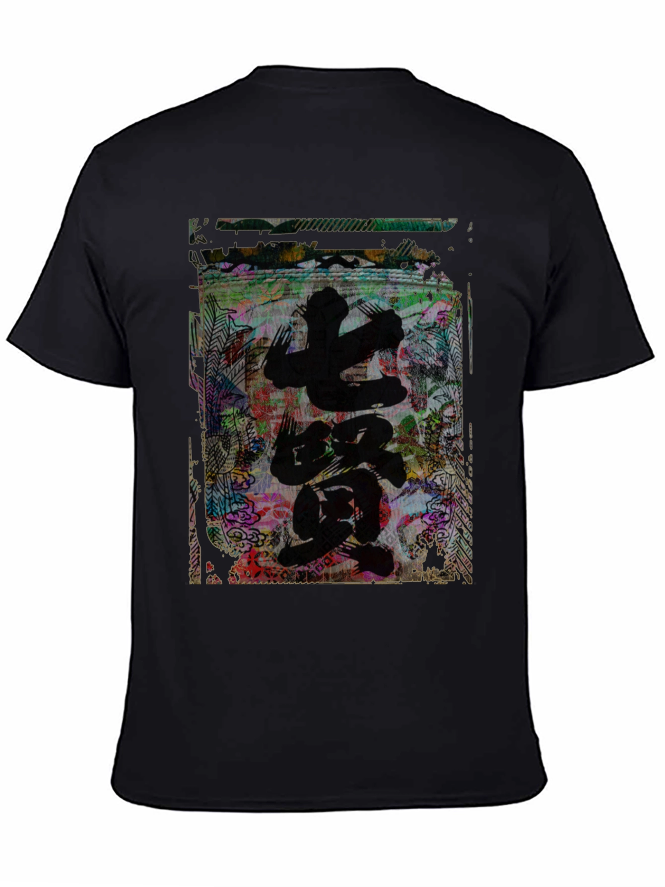 Abstract Japanese Art Graphic Tee - Black