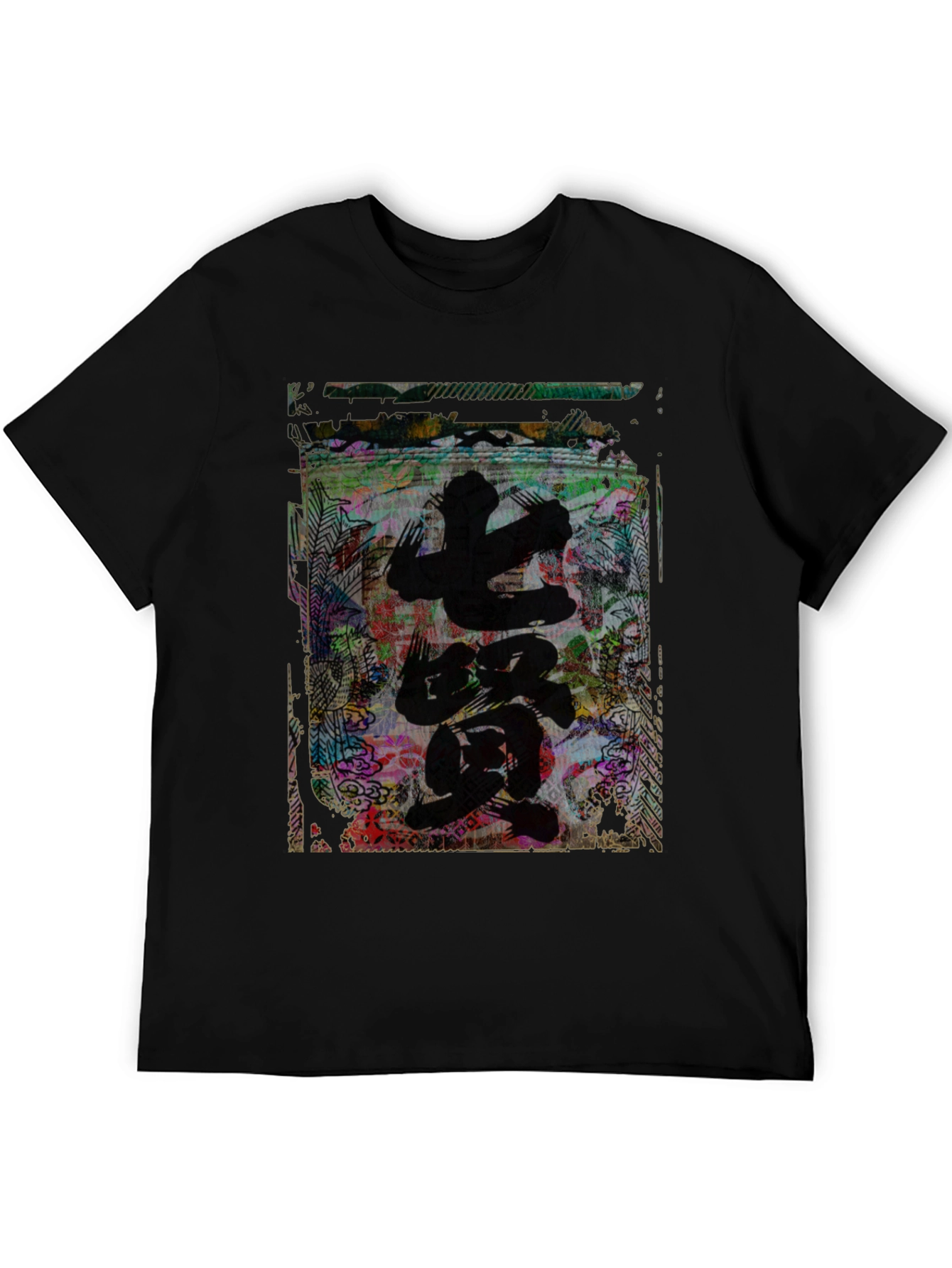 Abstract Japanese Art Graphic Tee - Black