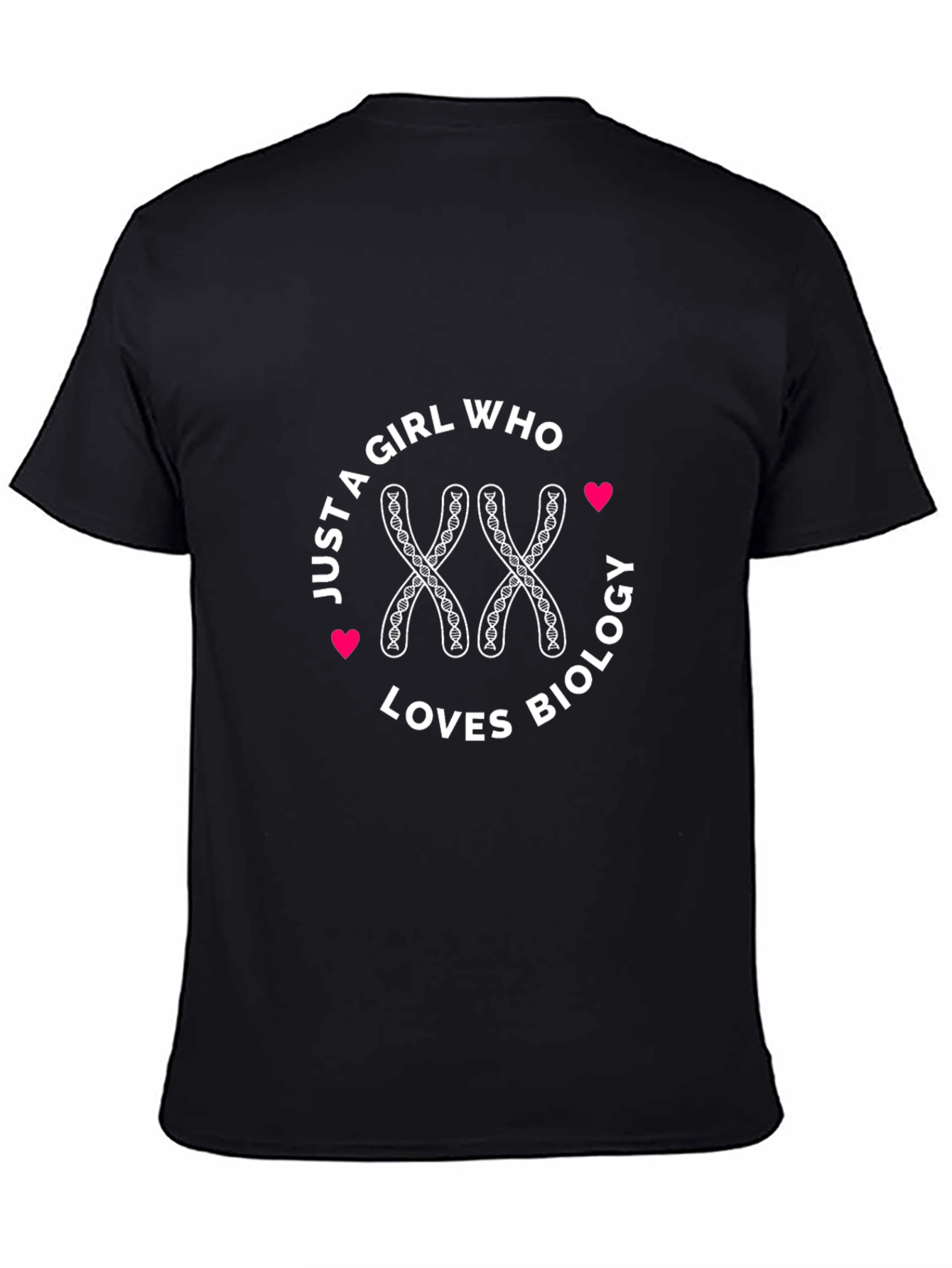 Girl Loves Biology Chromosome XX Black T-Shirt