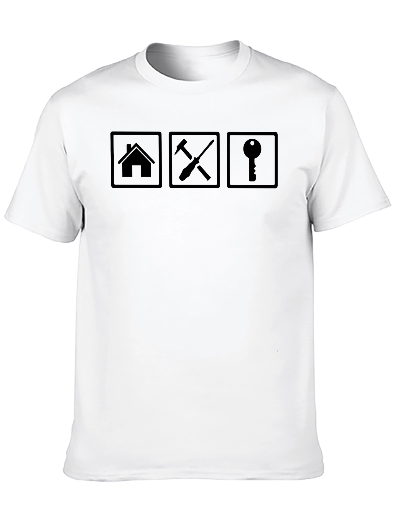 Home Repair Graphic Tee - Black Cotton T-Shirt