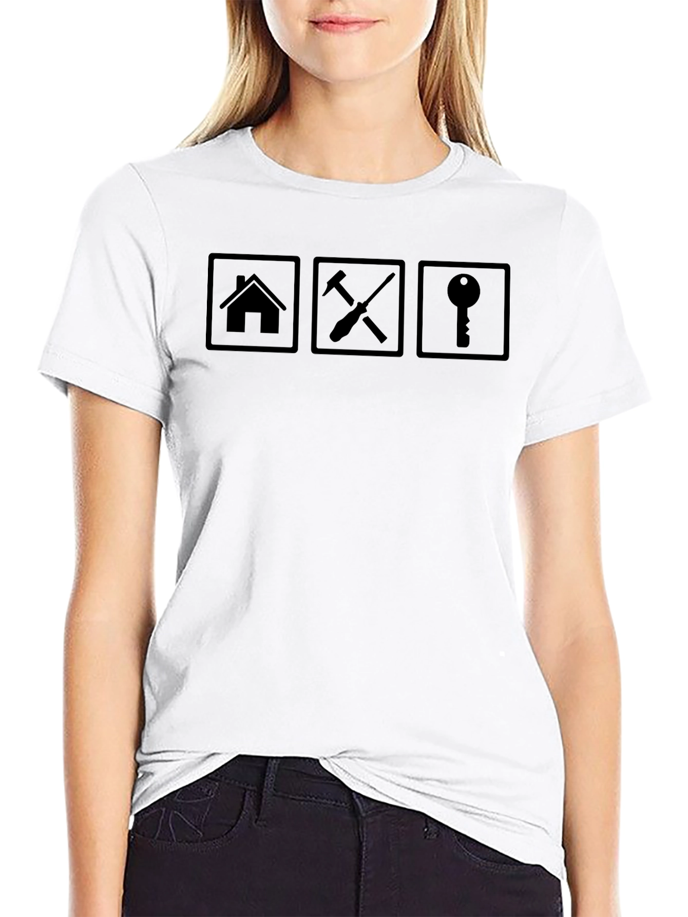 Home Repair Graphic Tee - Black Cotton T-Shirt