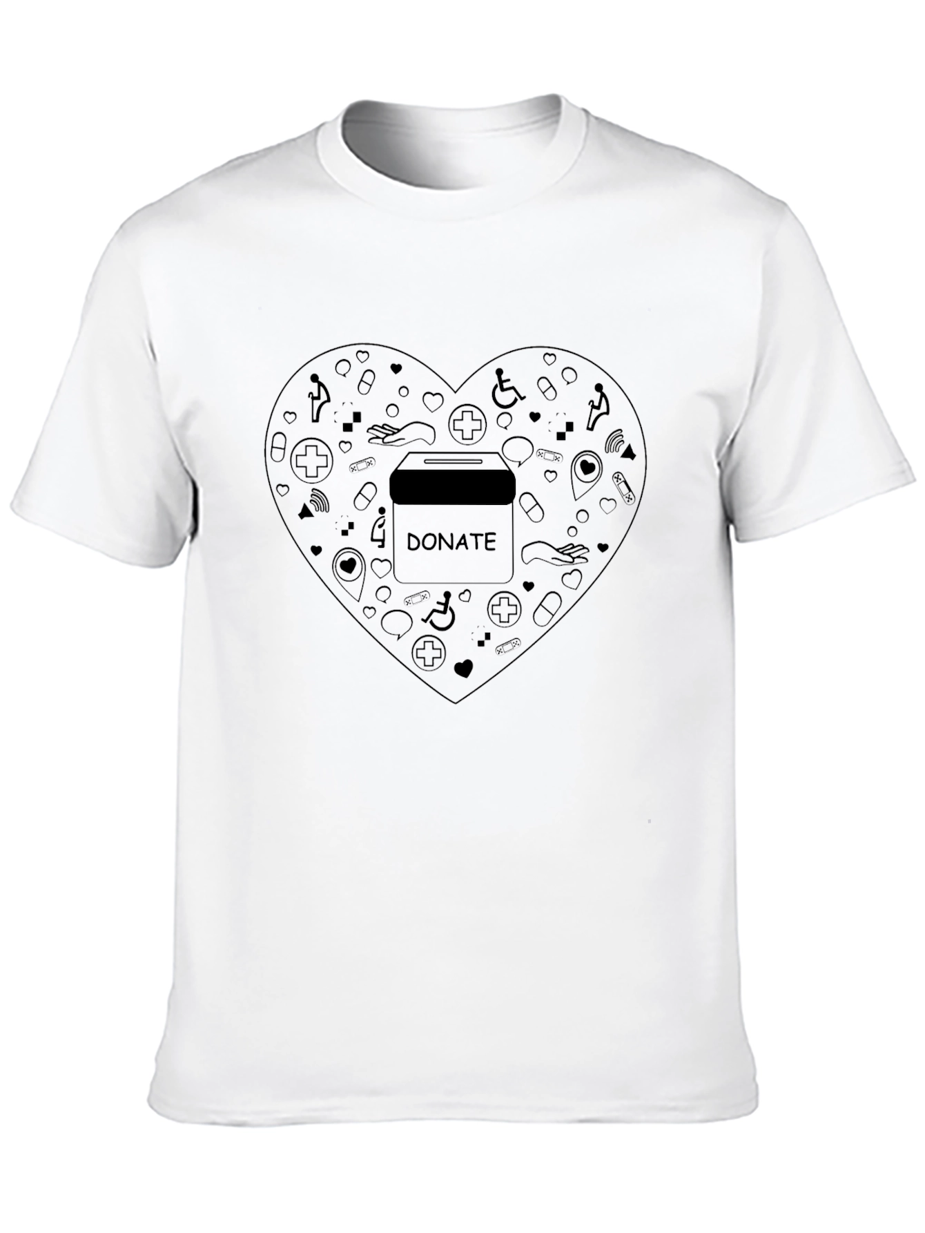 Donate Heart Graphic Tee - Black