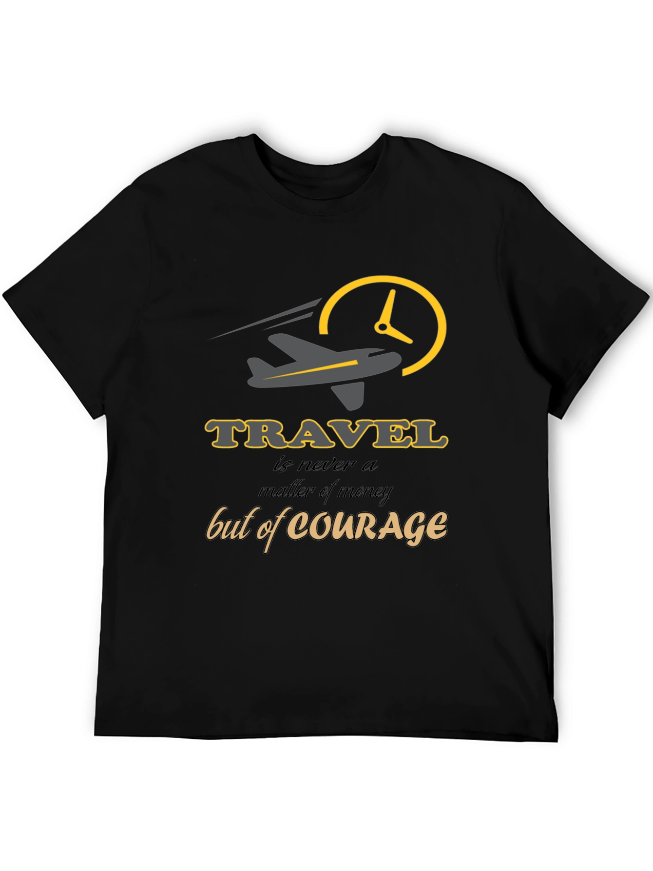Travel Courage Graphic Tee - Black Unisex T-Shirt