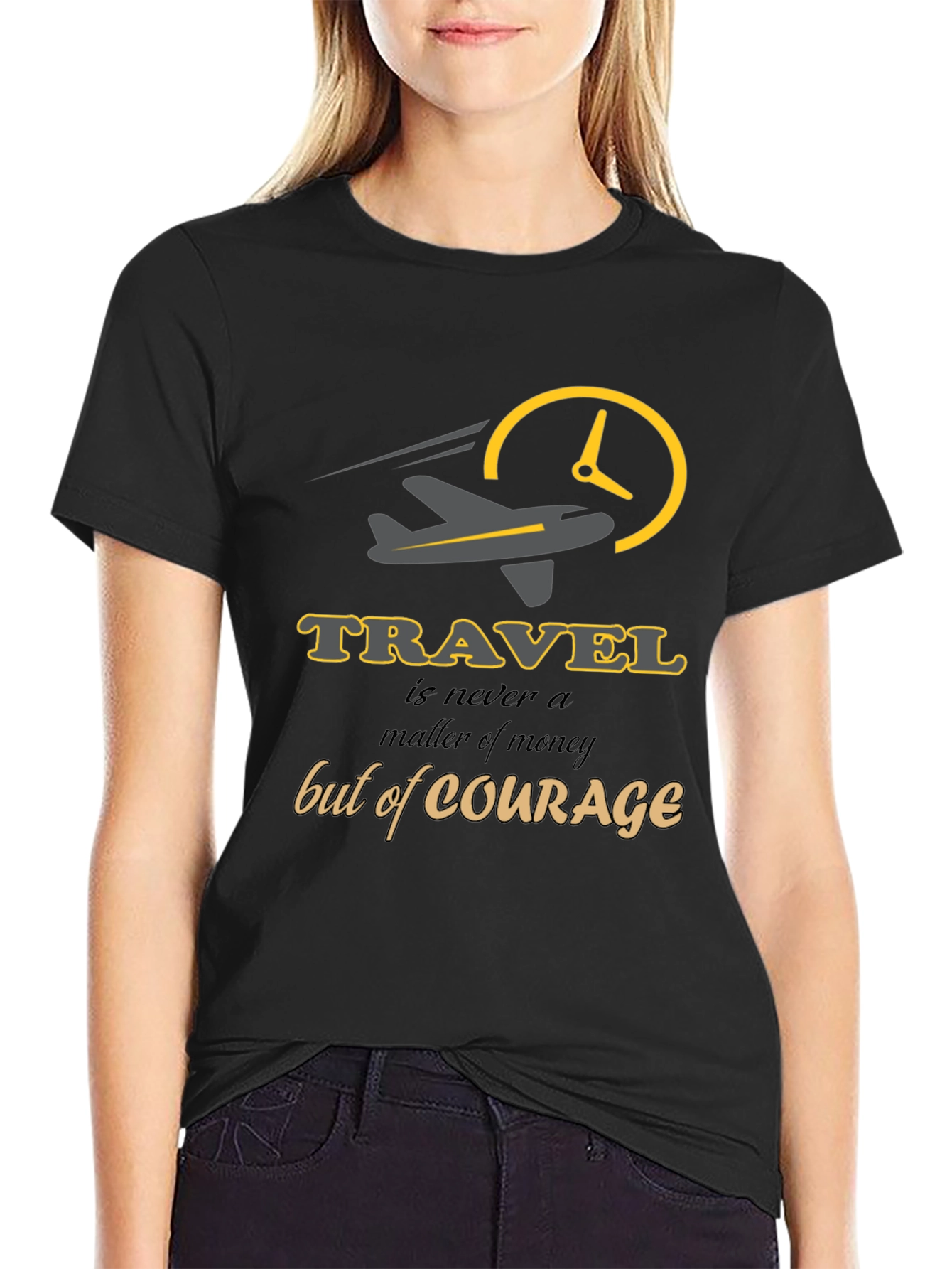 Travel Courage Graphic Tee - Black Unisex T-Shirt