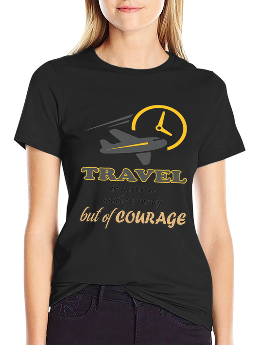 Travel Courage Graphic Tee - Black Unisex T-Shirt