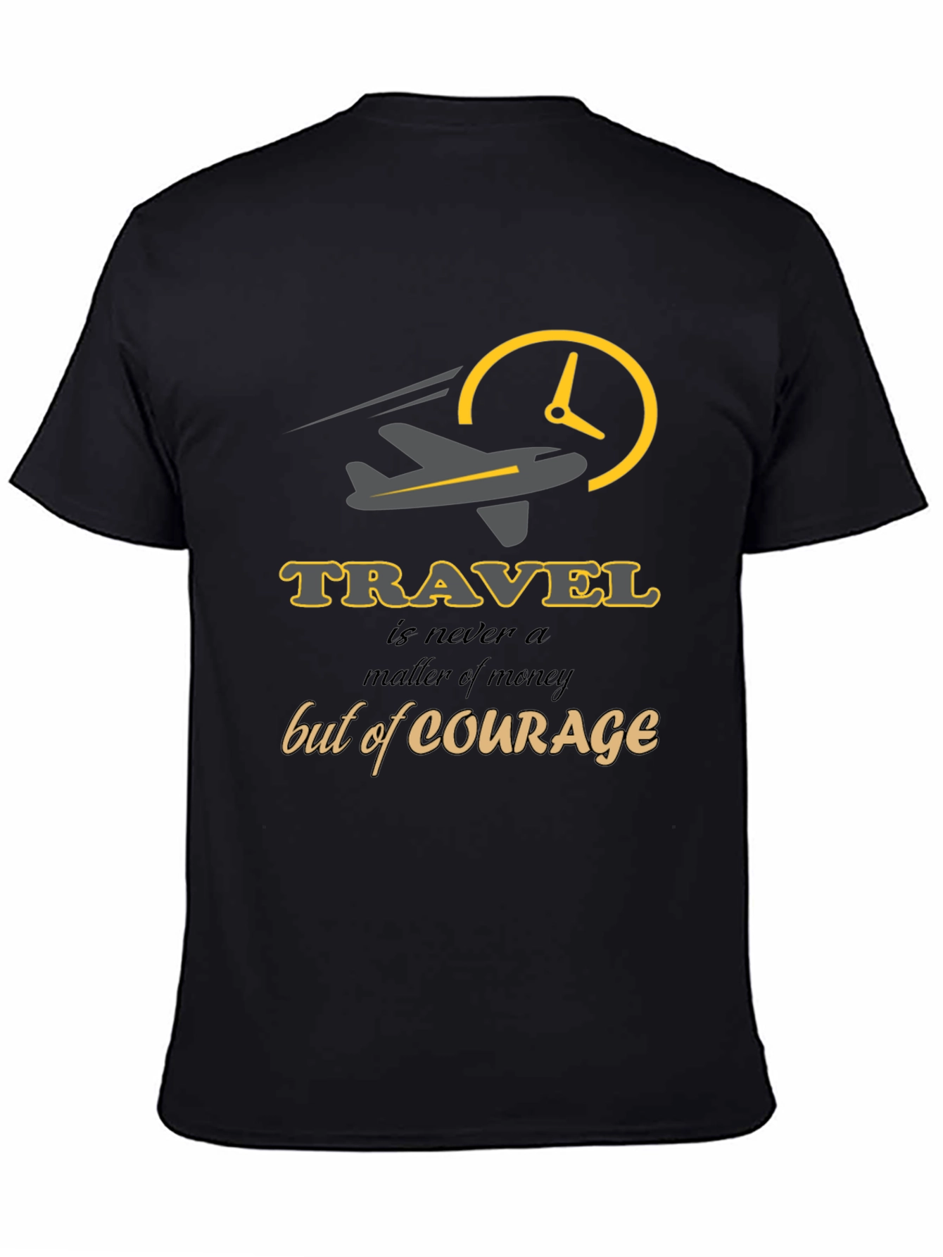 Travel Courage Graphic Tee - Black Unisex T-Shirt