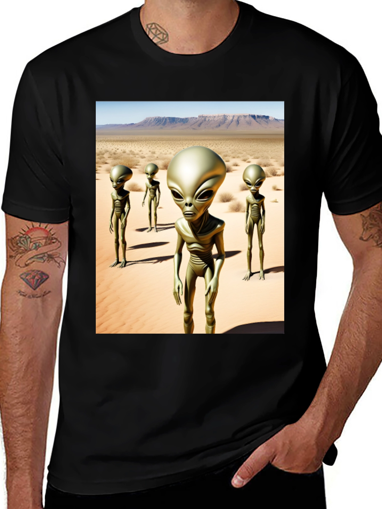 Alien Desert Black T-Shirt