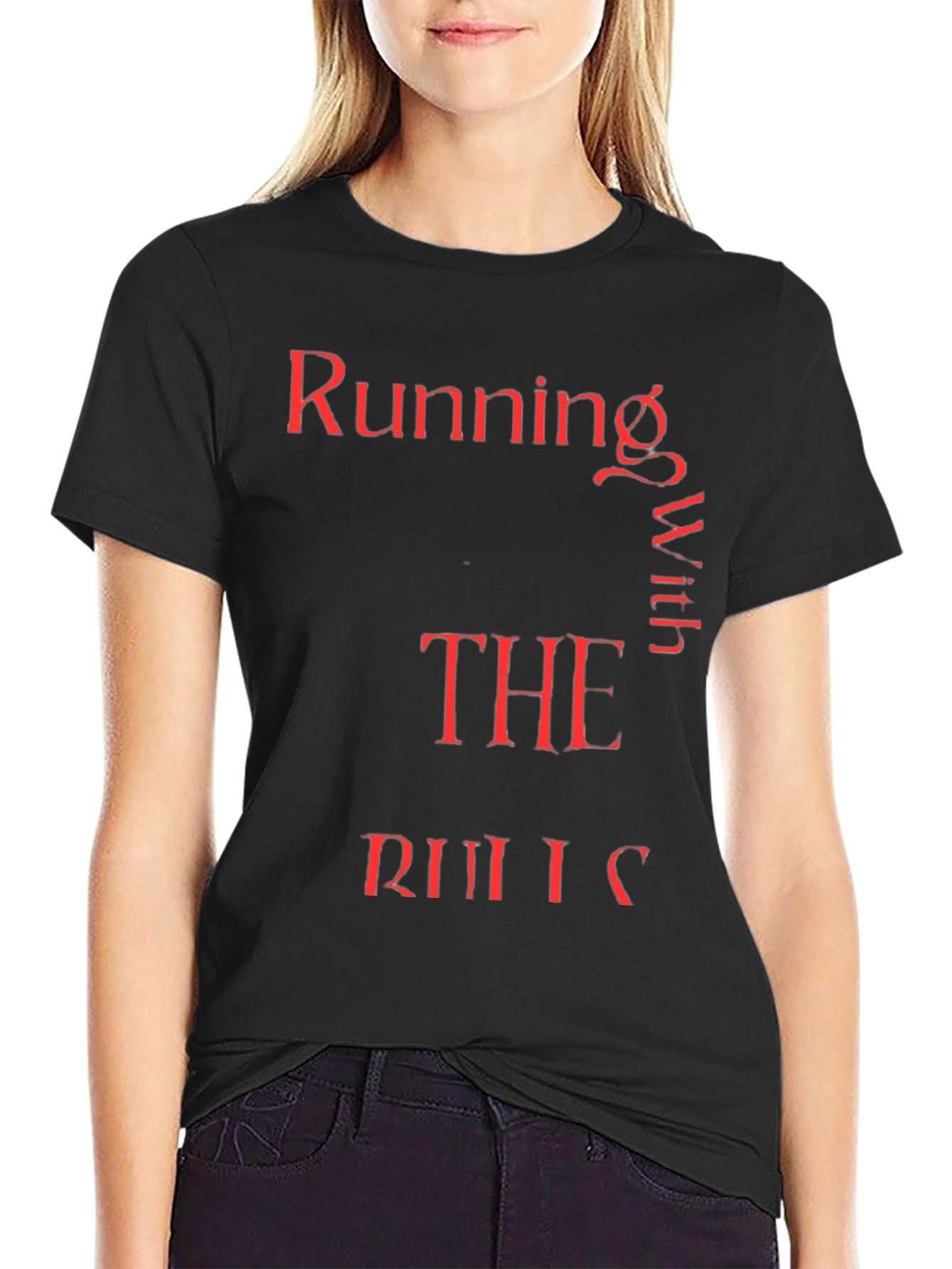 Running With The Rules Red Text Graphic Tee