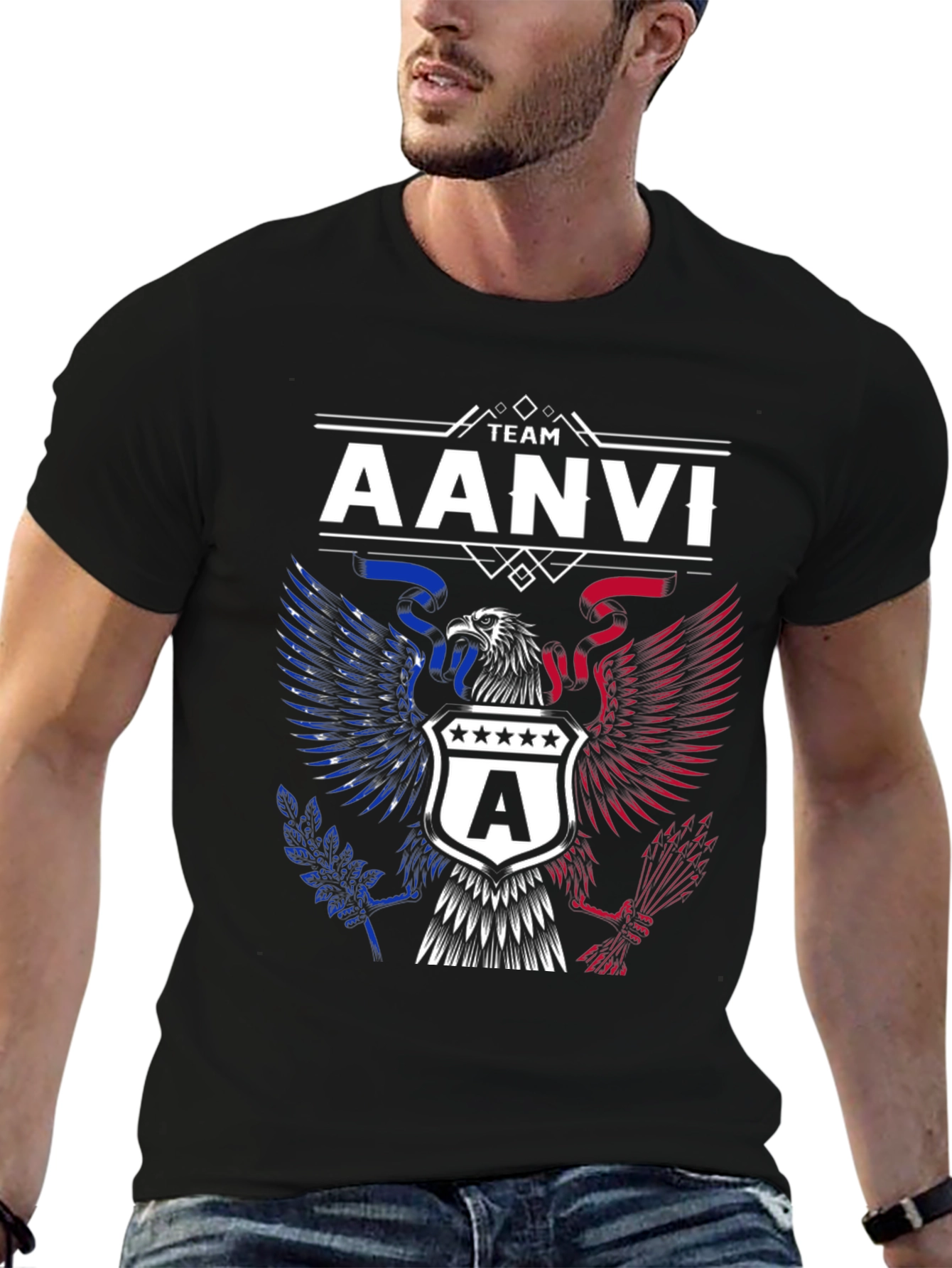 Team AANVI Eagle Graphic T-Shirt