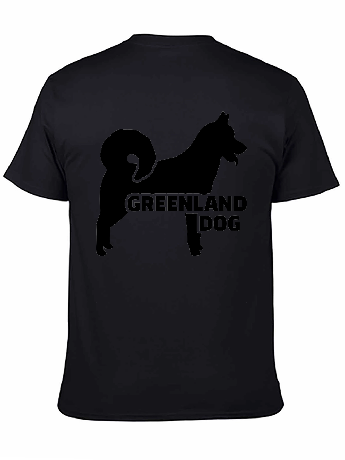 Greenland Dog Silhouette Black T-Shirt